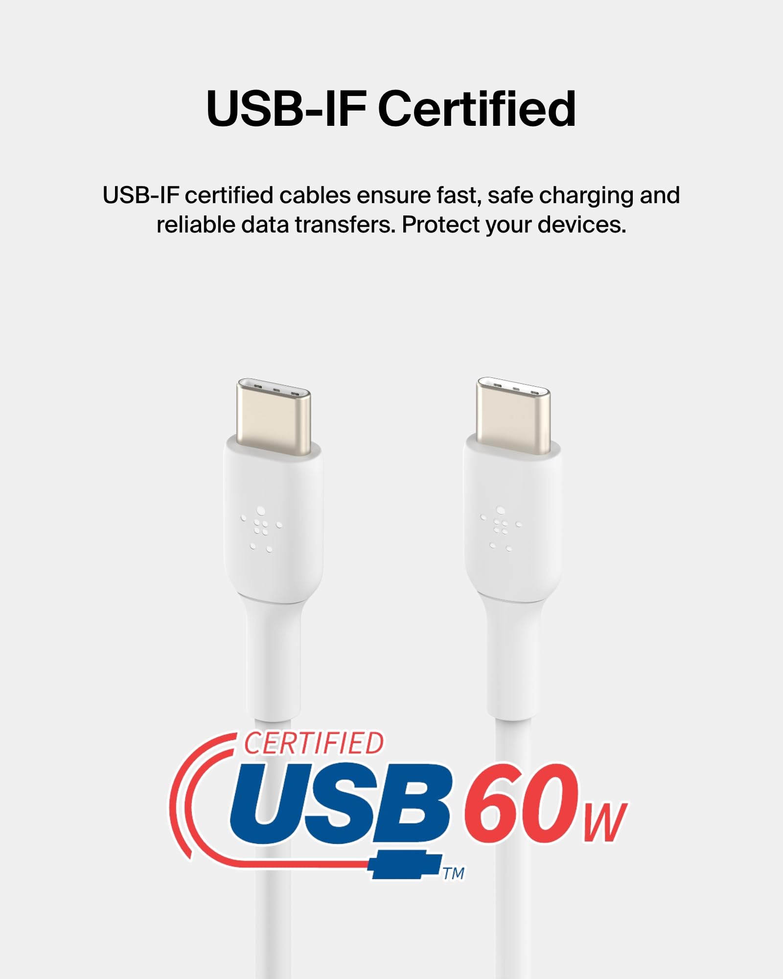 belkin-c-bles-usb-c-vers-usb-c-pack-de-2-1m-pvc-charge-rapide-blanc image 3