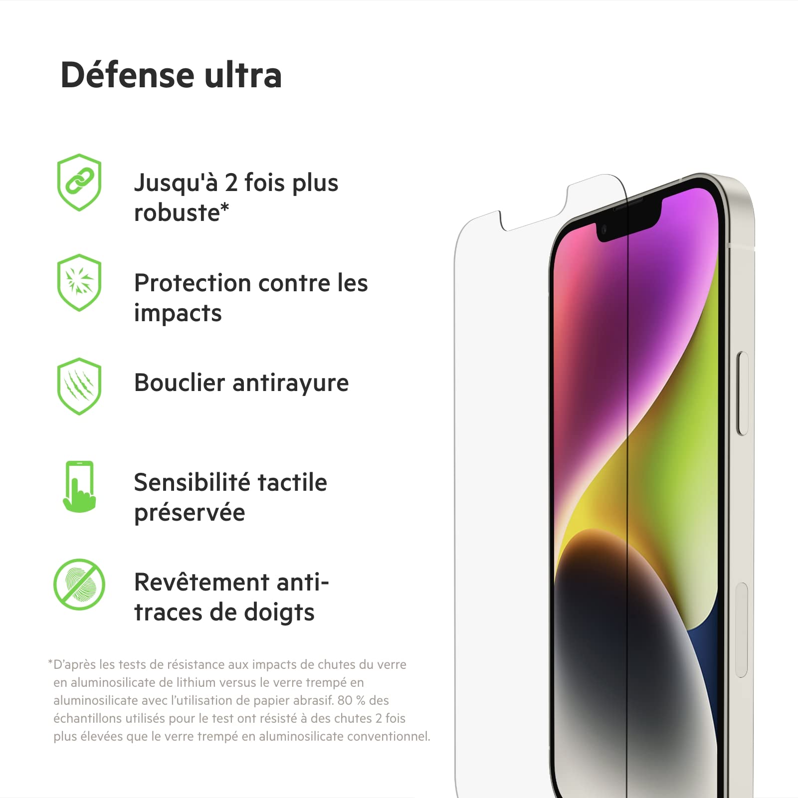 belkin-ultraglass-protection-d-cran-antimicrobienne-pour-iphone-14-et-13-avec-pl image 2