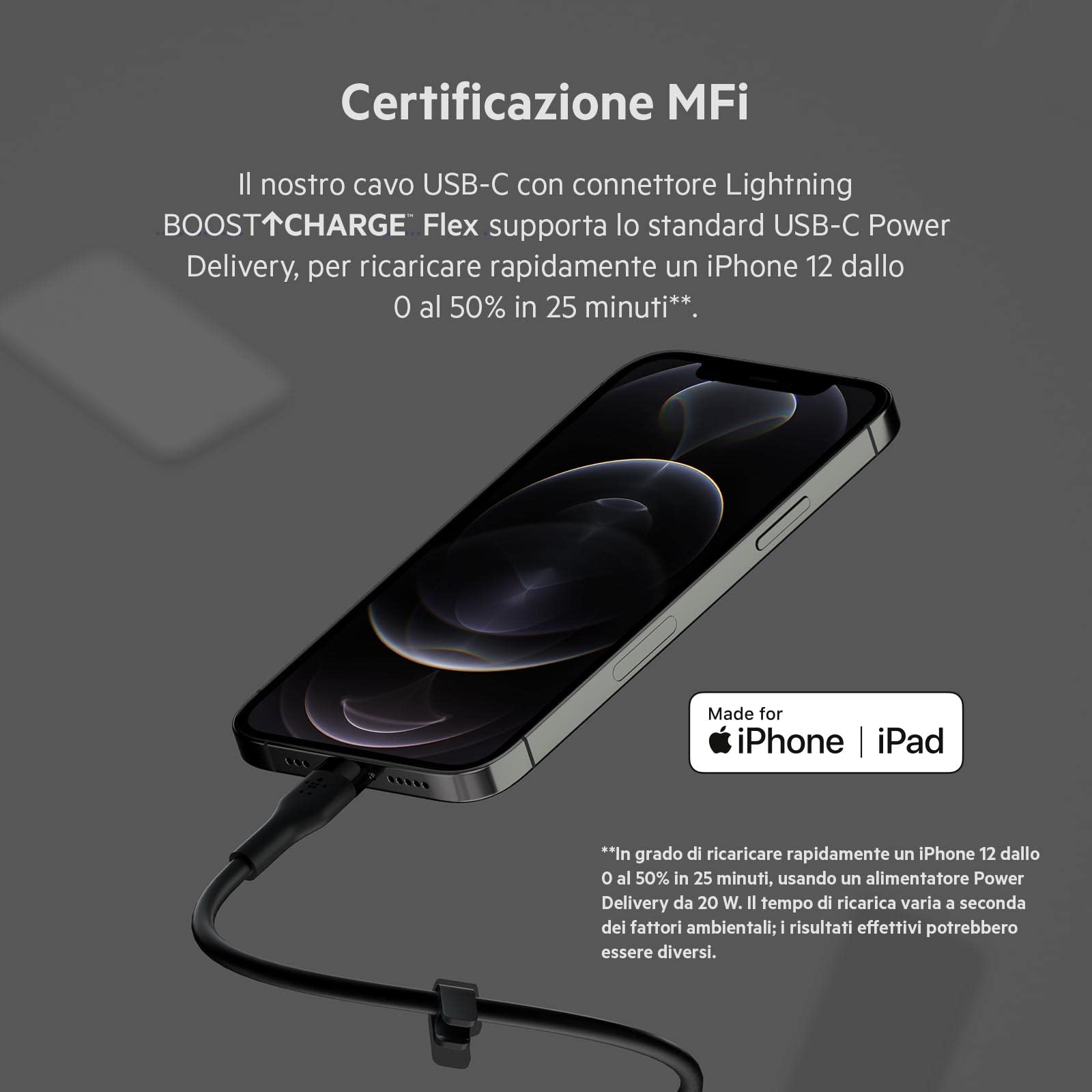belkin-boostcharge-flex-c-ble-usb-c-vers-lightning-3-m-silicone-souple-certifi-m image 2