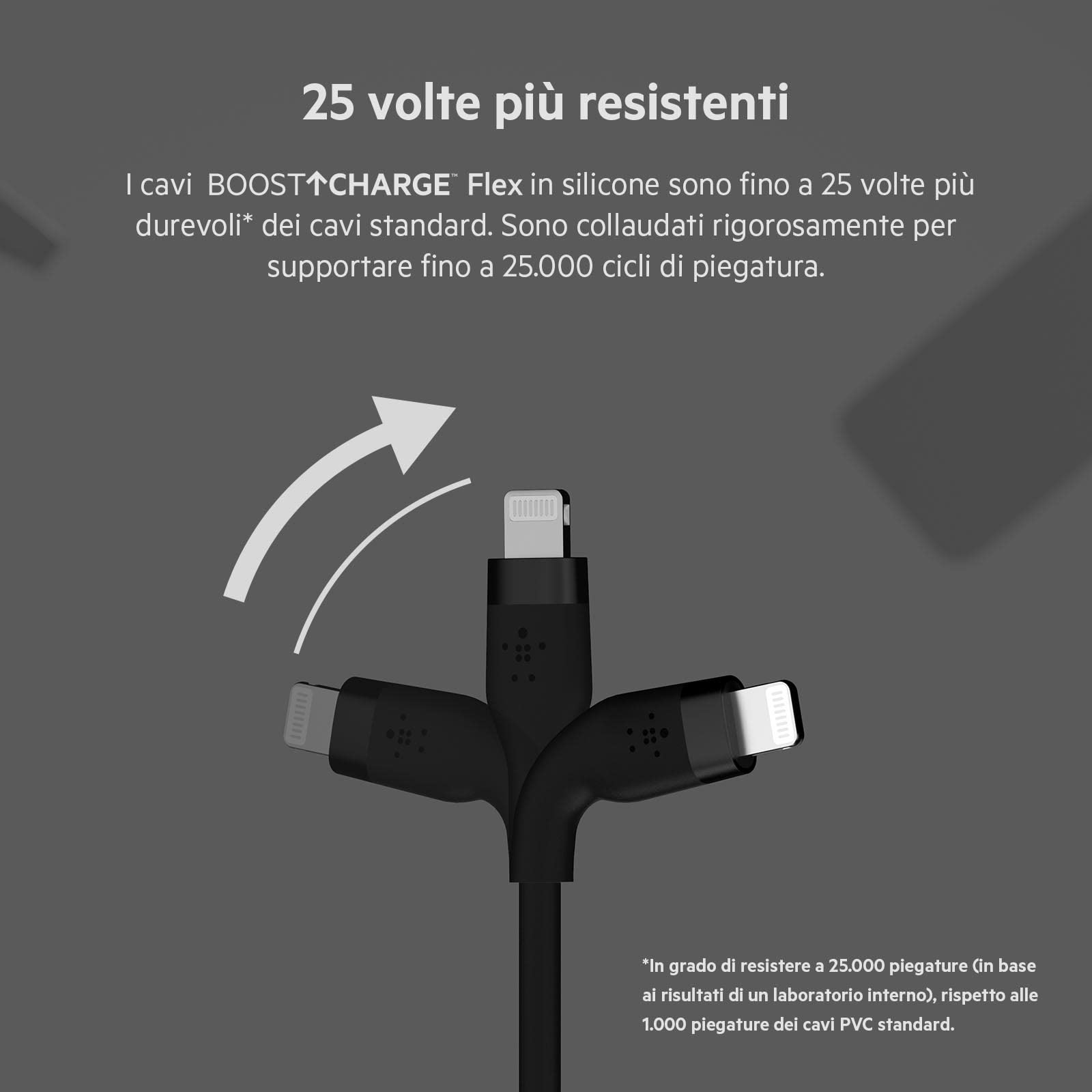 belkin-boostcharge-flex-c-ble-usb-c-vers-lightning-3-m-silicone-souple-certifi-m image 3