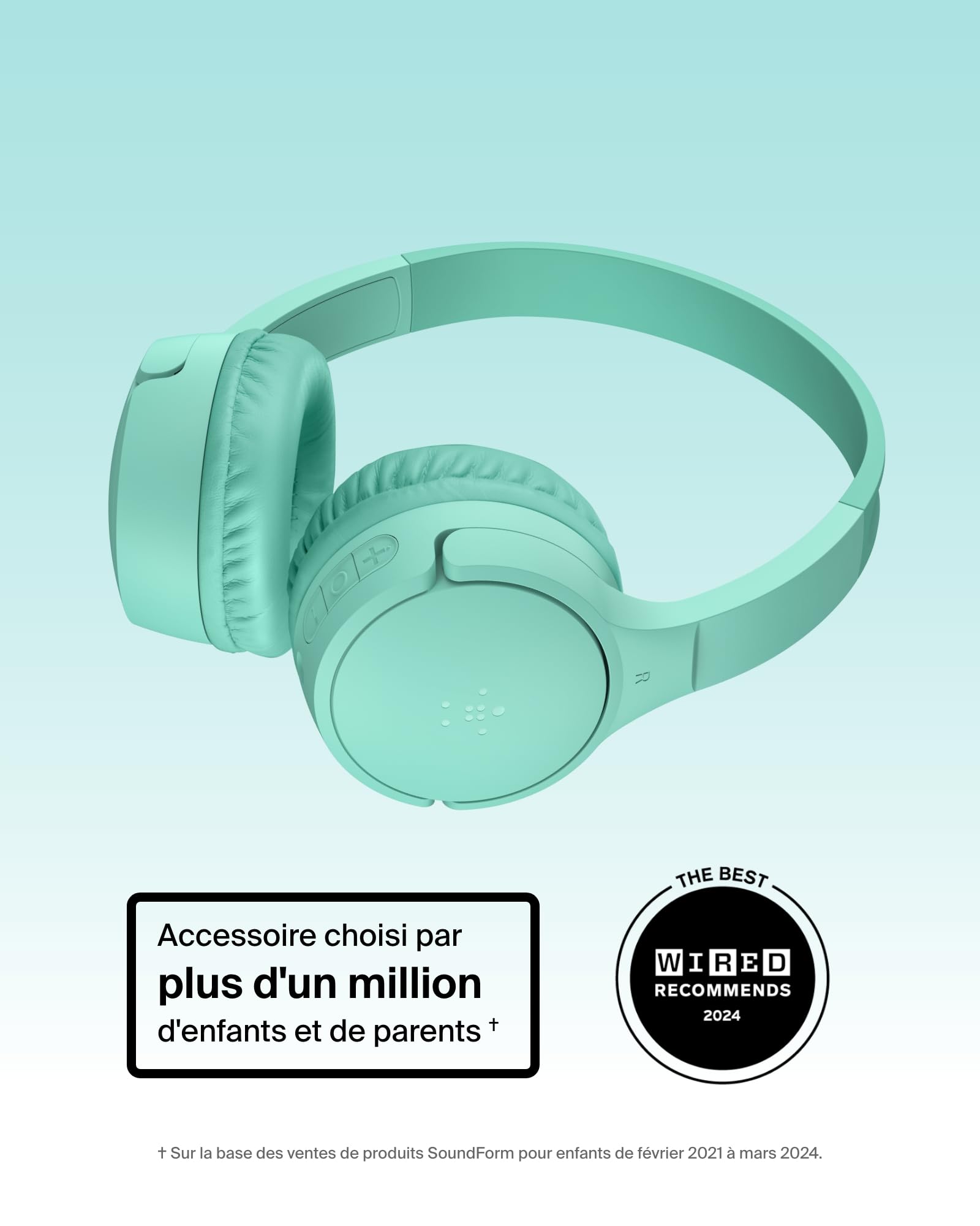 belkin-soundform-mini-casque-audio-sans-fil-pour-enfants-avec-micro-int-gr-vert image 2