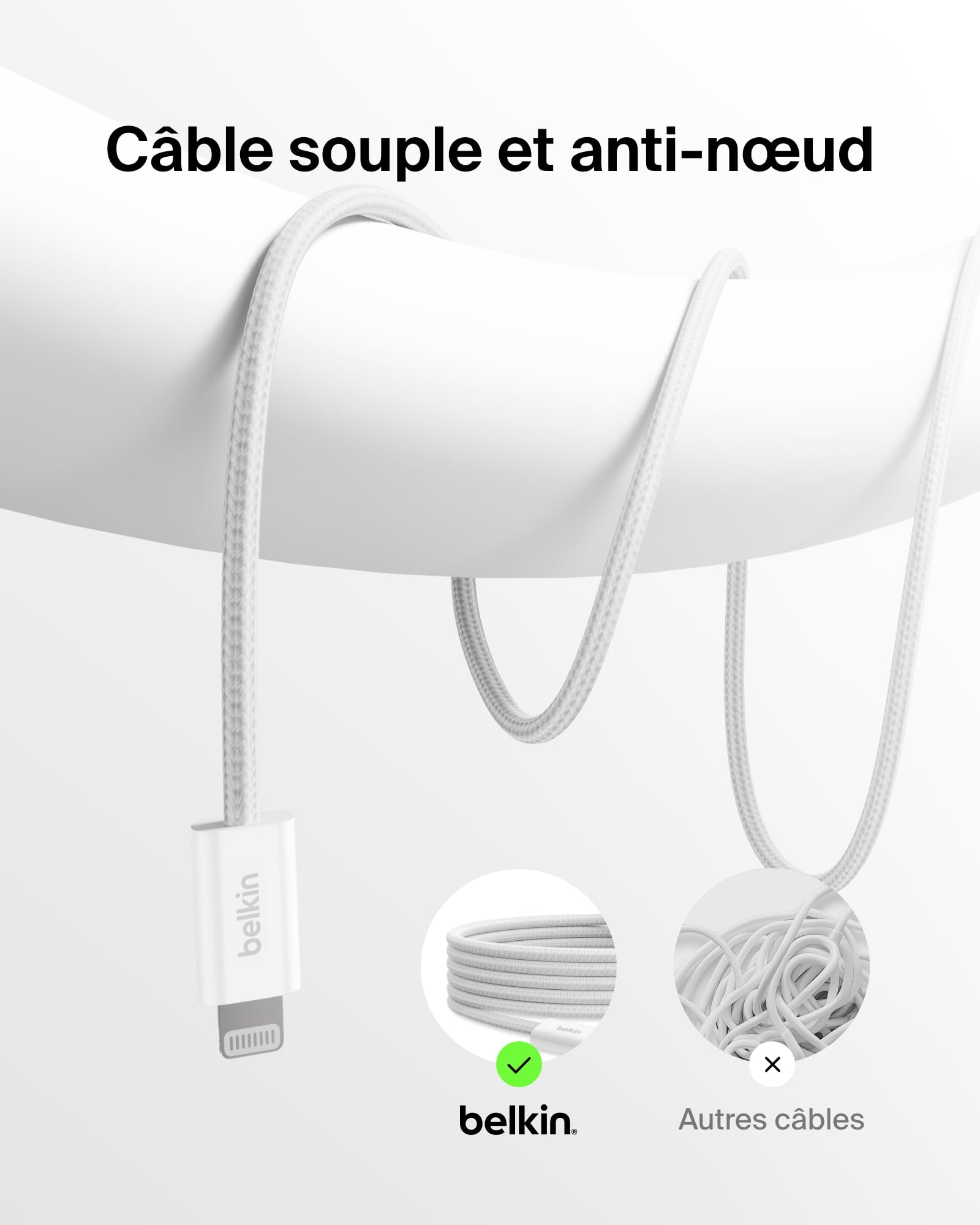 belkin-boostcharge-c-ble-usb-c-vers-lightning-pack-de-2-1-5-m-gaine-tress-e-char image 2