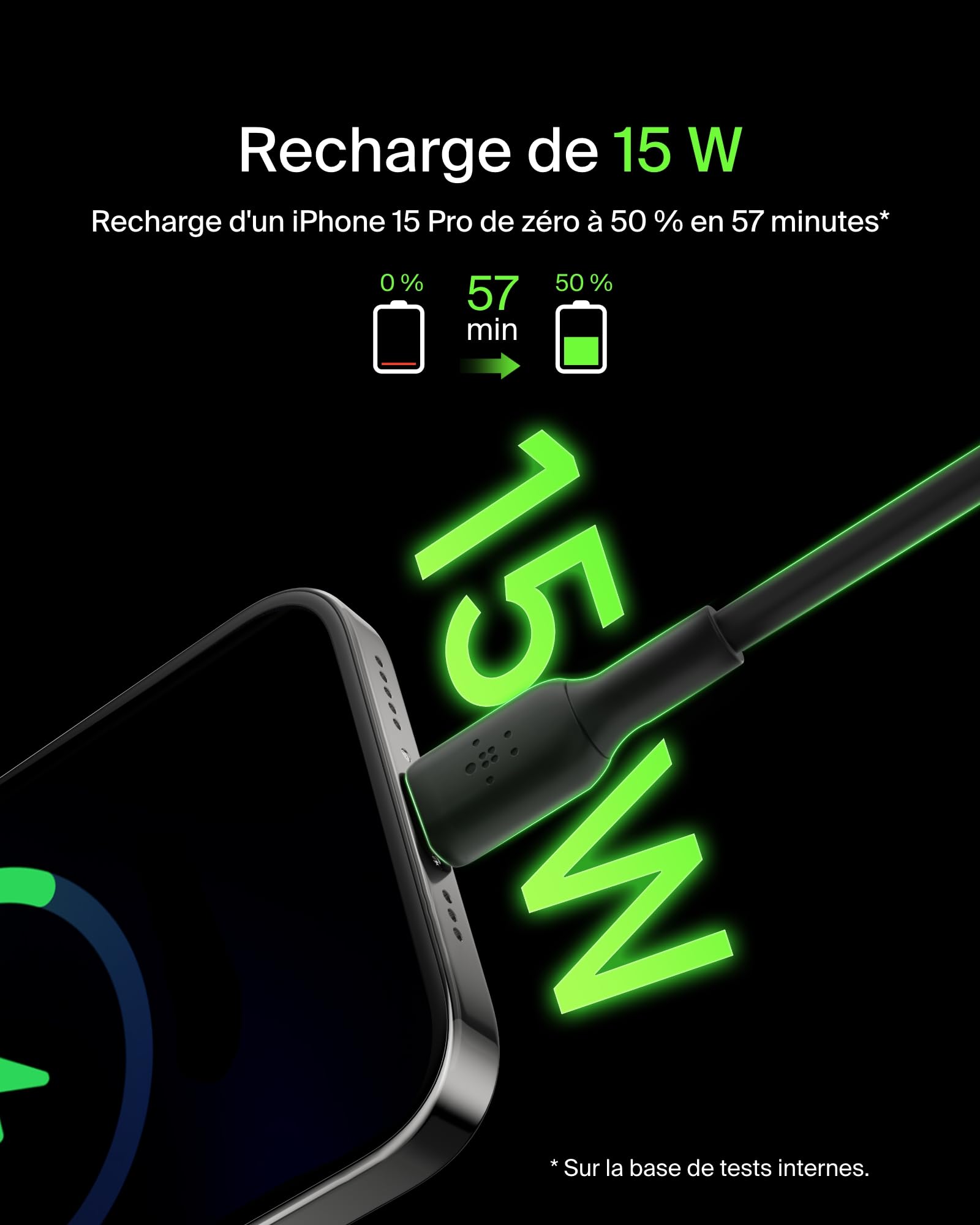 belkin-boostcharge-c-ble-usb-c-vers-usb-a-gaine-tress-e-2-m-noir image 2