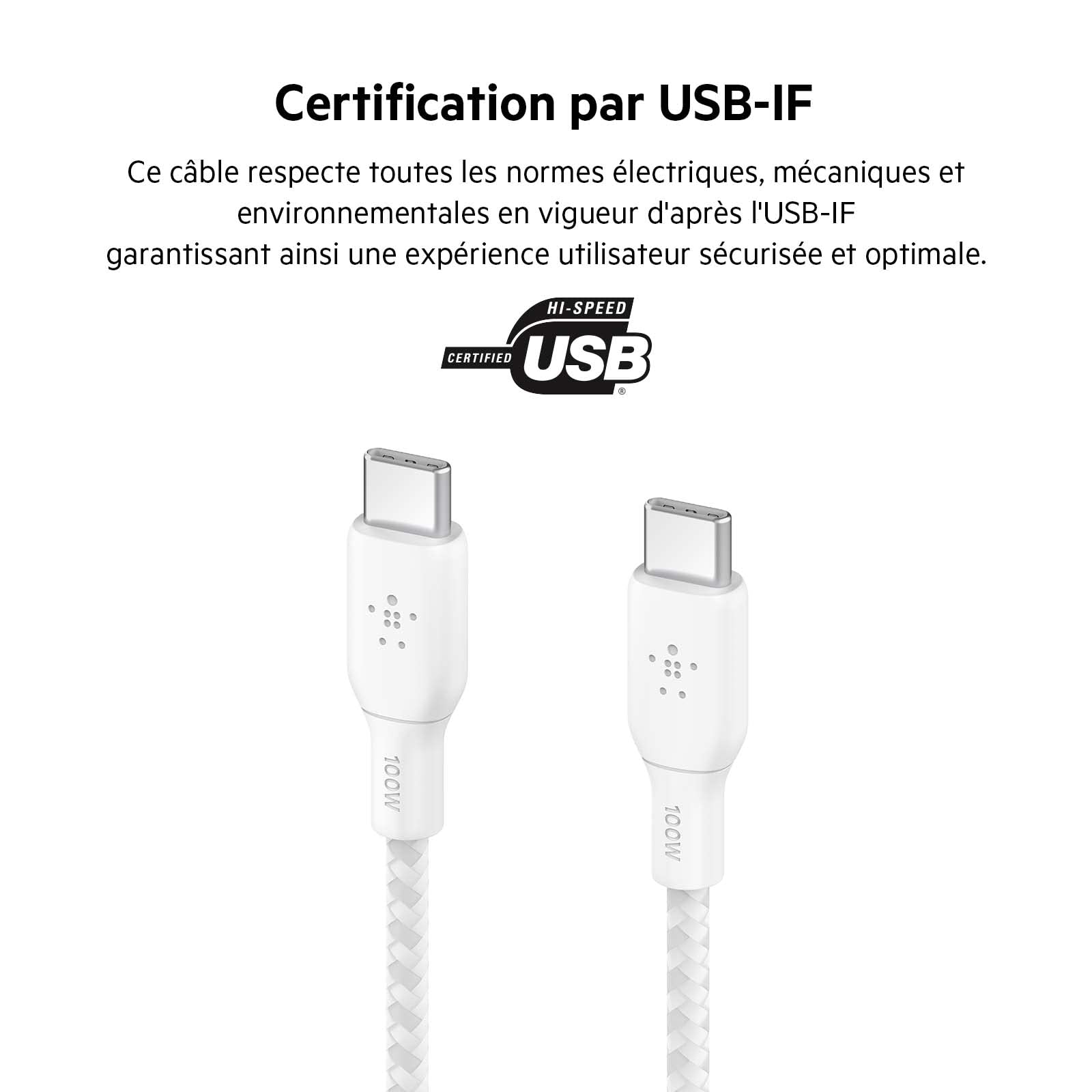 belkin-c-ble-usb-c-vers-usb-c-100-w-certifi-usb-if-gaine-tress-e-nylon-charge-ra image 6