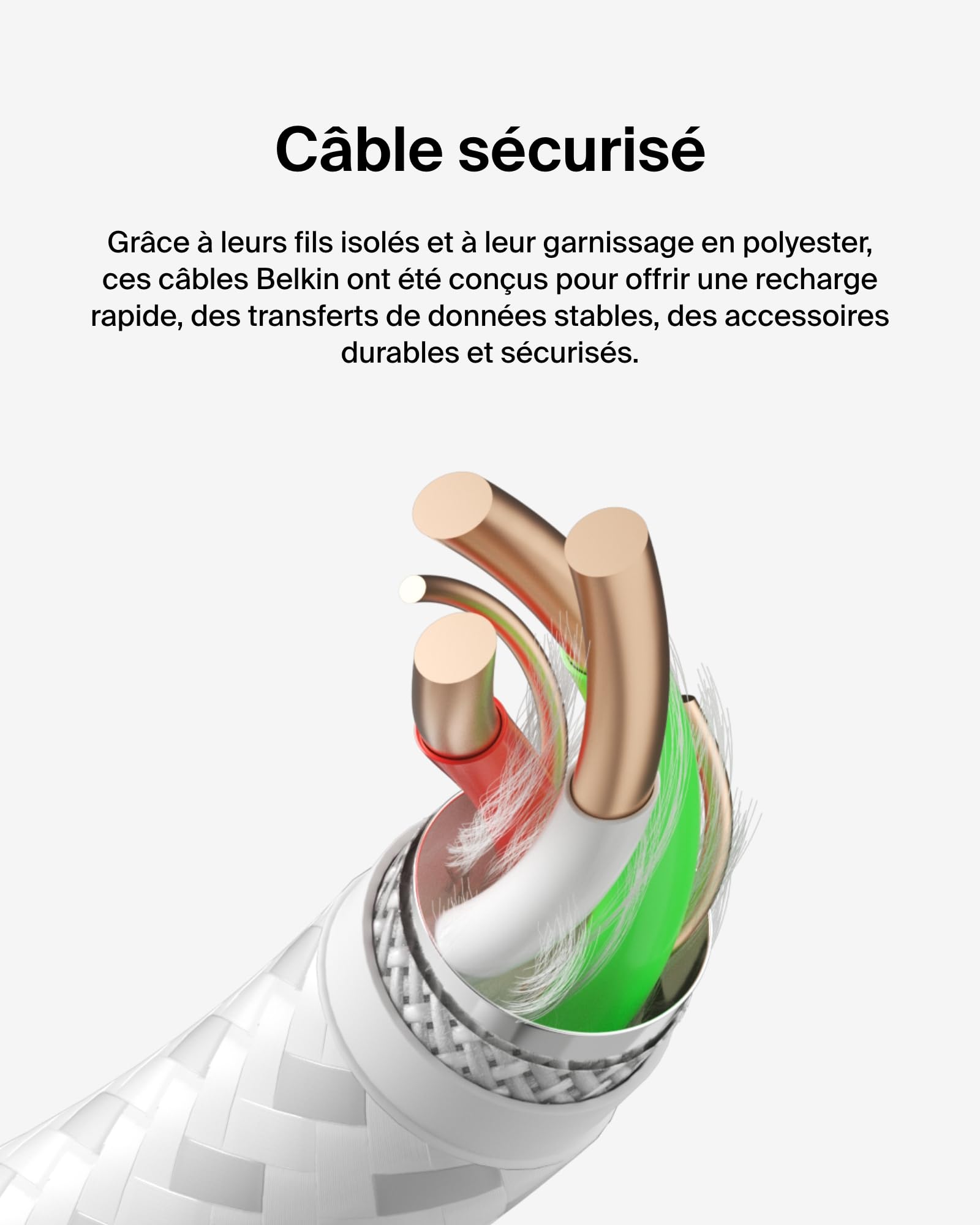 belkin-boostcharge-c-ble-usb-c-vers-usb-a-gaine-tress-e-3-m-blanc image 6