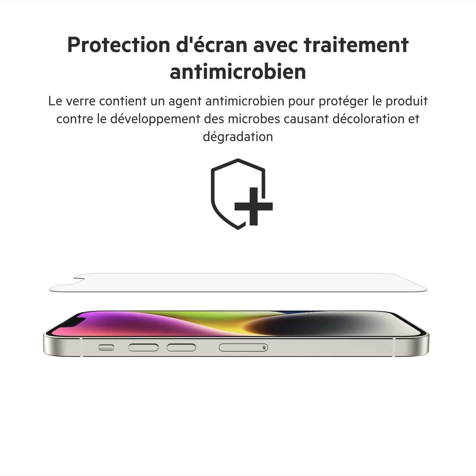 belkin-ultraglass-protection-d-cran-antimicrobienne-pour-iphone-14-et-13-avec-pl image 4