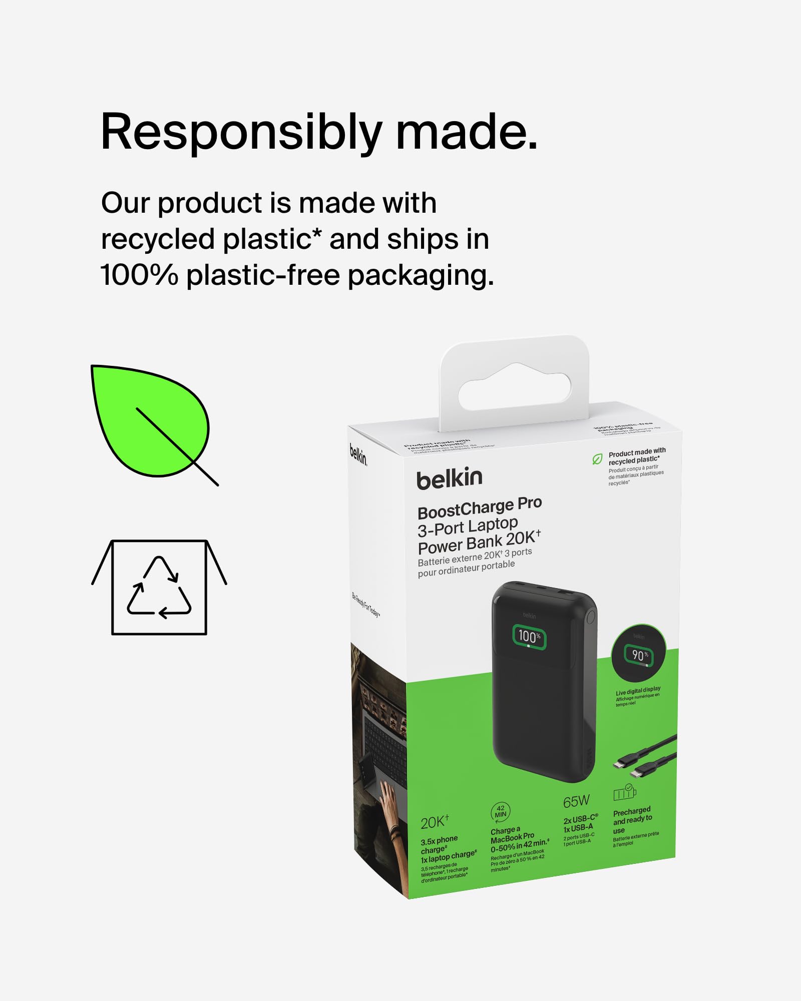 belkin-boostcharge-batterie-externe-20k-65w-avec-3-ports-et-cran image 6