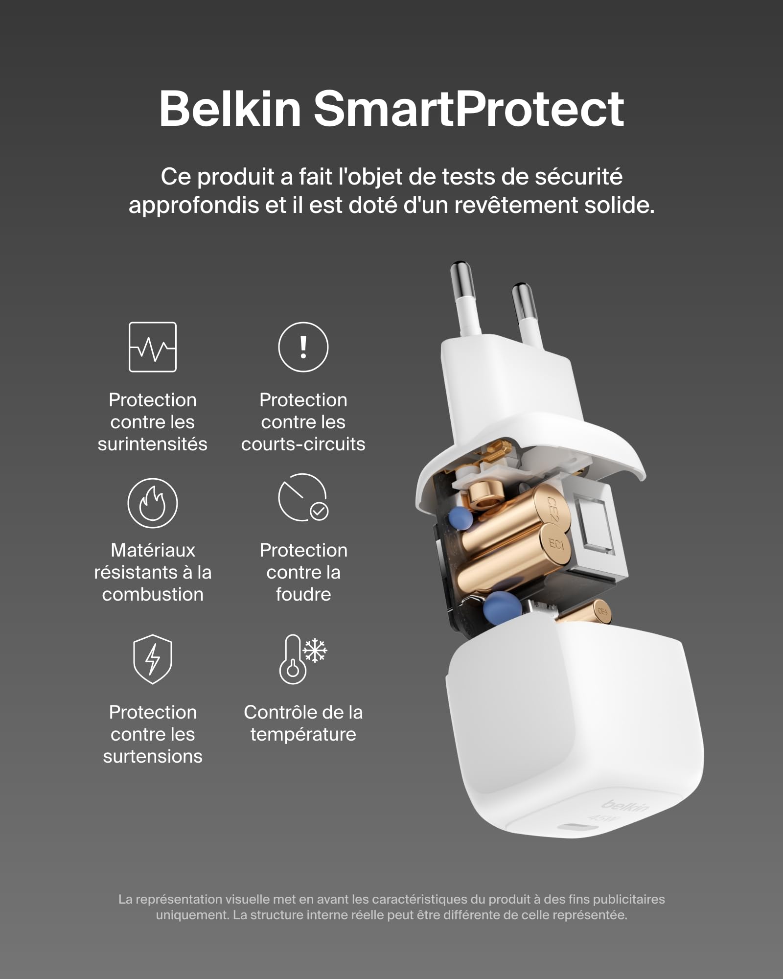 chargeur-belkin-boostcharge-compact-45-w-usb-c-pd-3-1-blanc image 4
