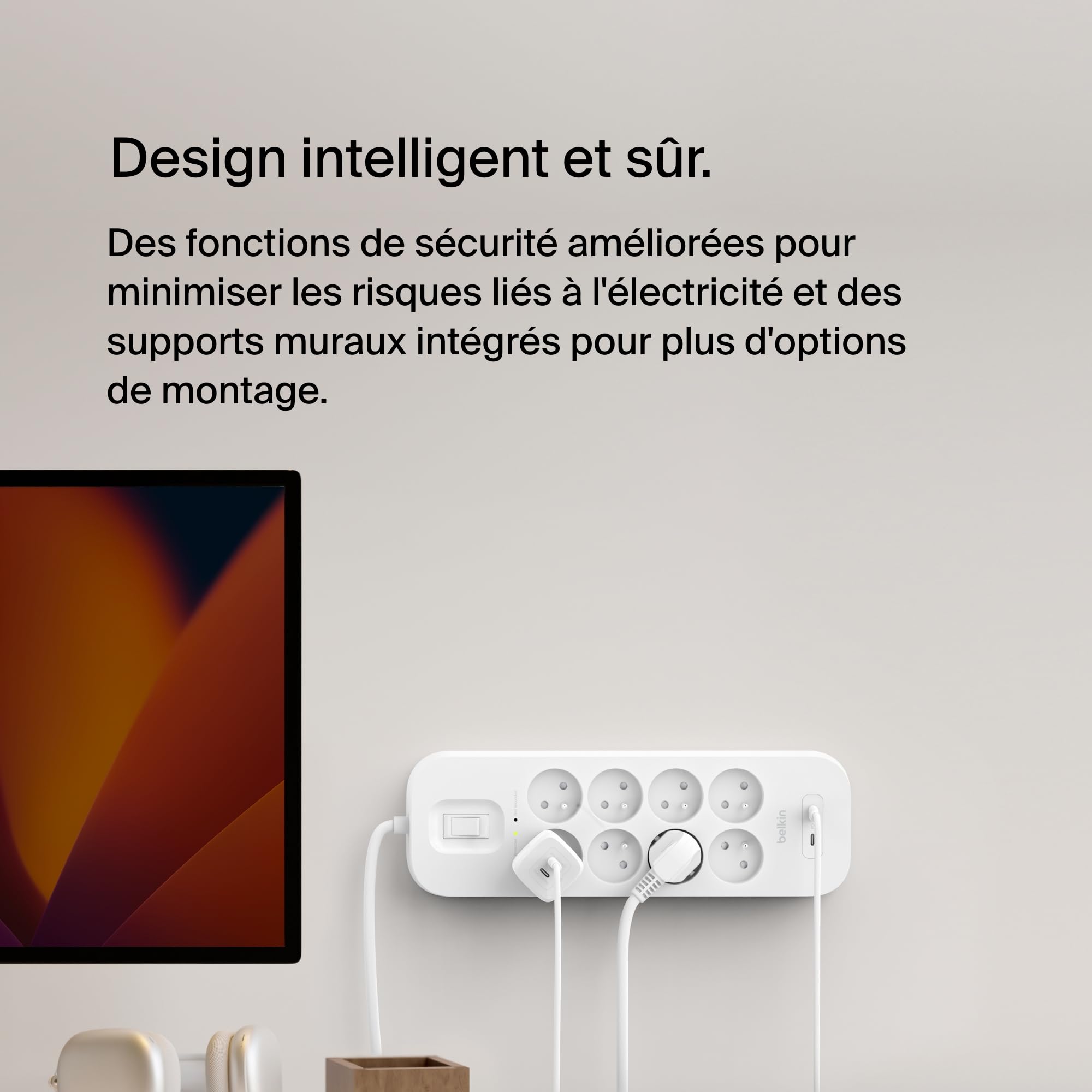 belkin-multiprise-parafoudre-8-prises-avec-2-ports-usb-c-pd-protection-900-joule image 7