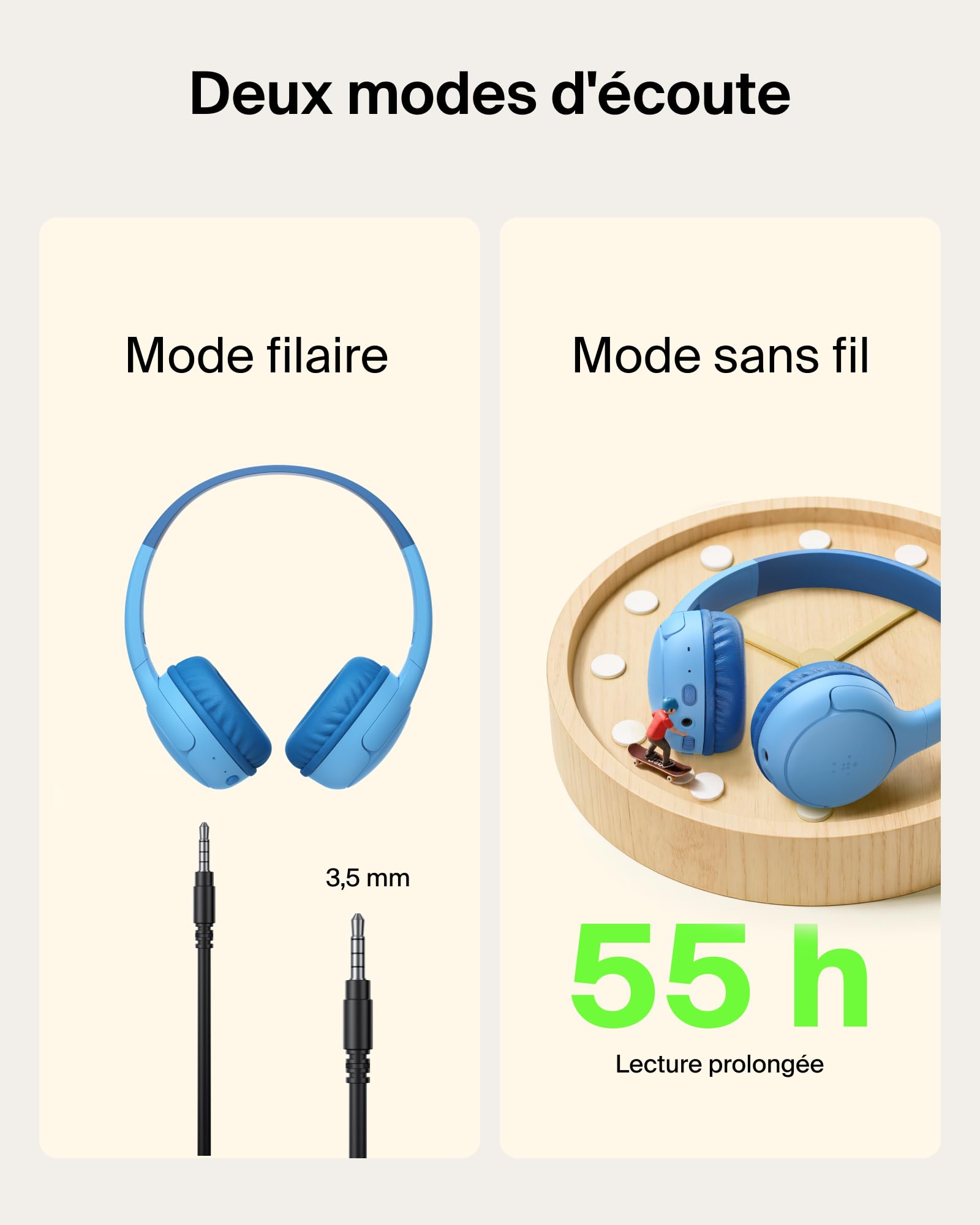 belkin-soundform-mini-2-casque-audio-sans-fil-pour-enfants-bluetooth-55-h-d-auto-3 image 4