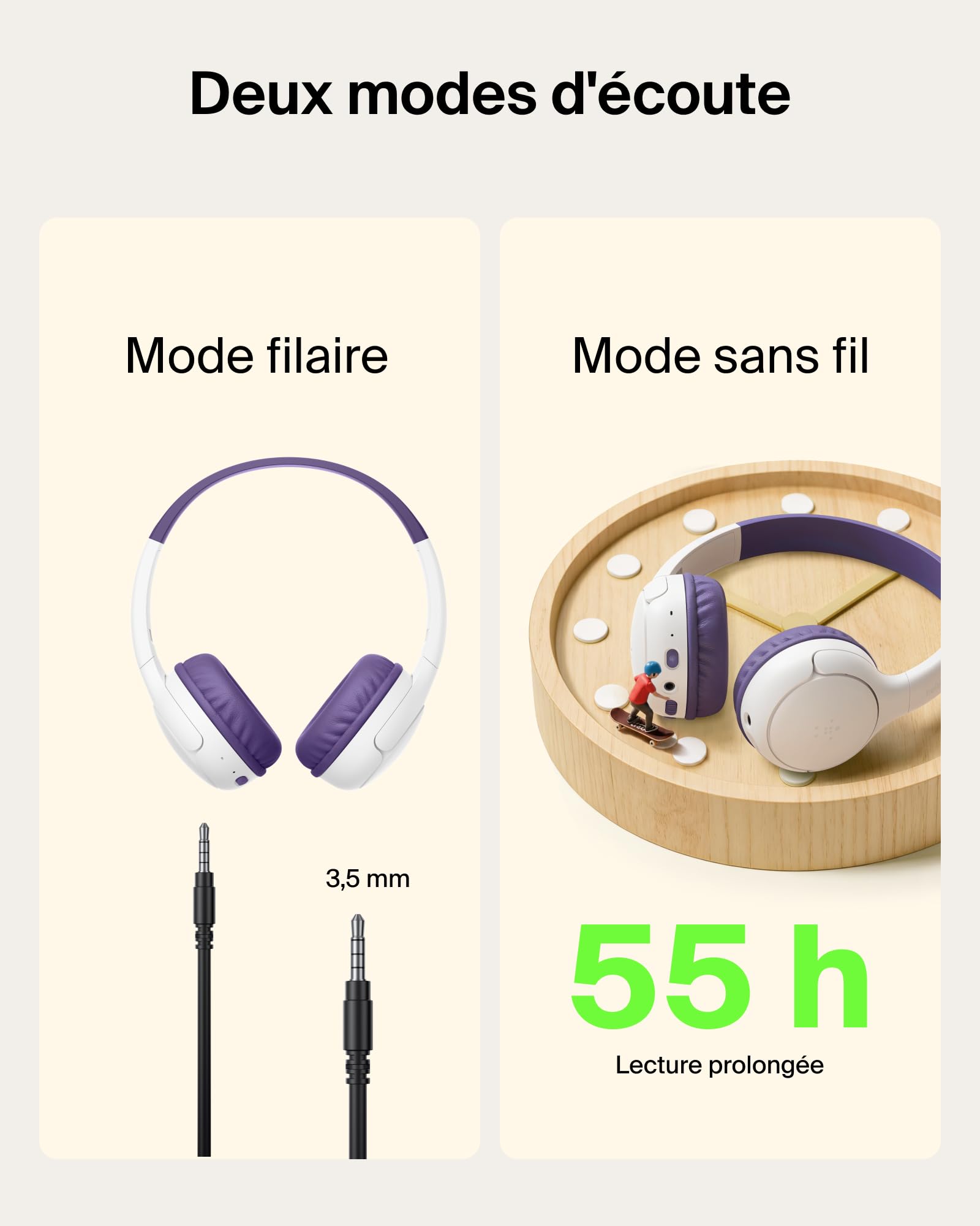 belkin-soundform-mini-2-casque-audio-sans-fil-pour-enfants-bluetooth-55-h-d-auto-2 image 4