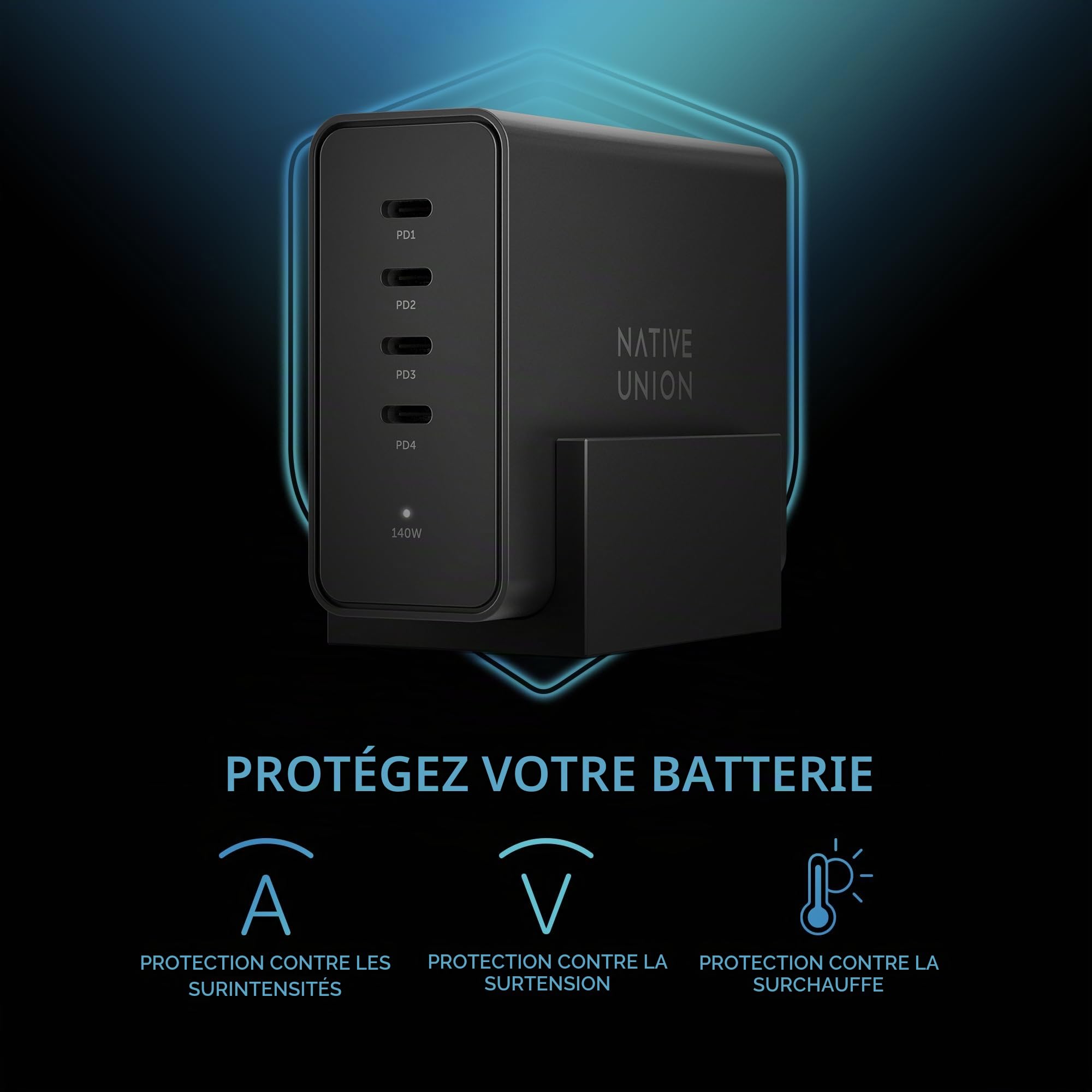 native-union-fast-gan-charger-pd-140w-station-de-charge-4-ports-usb-c-avec-suppo image 8