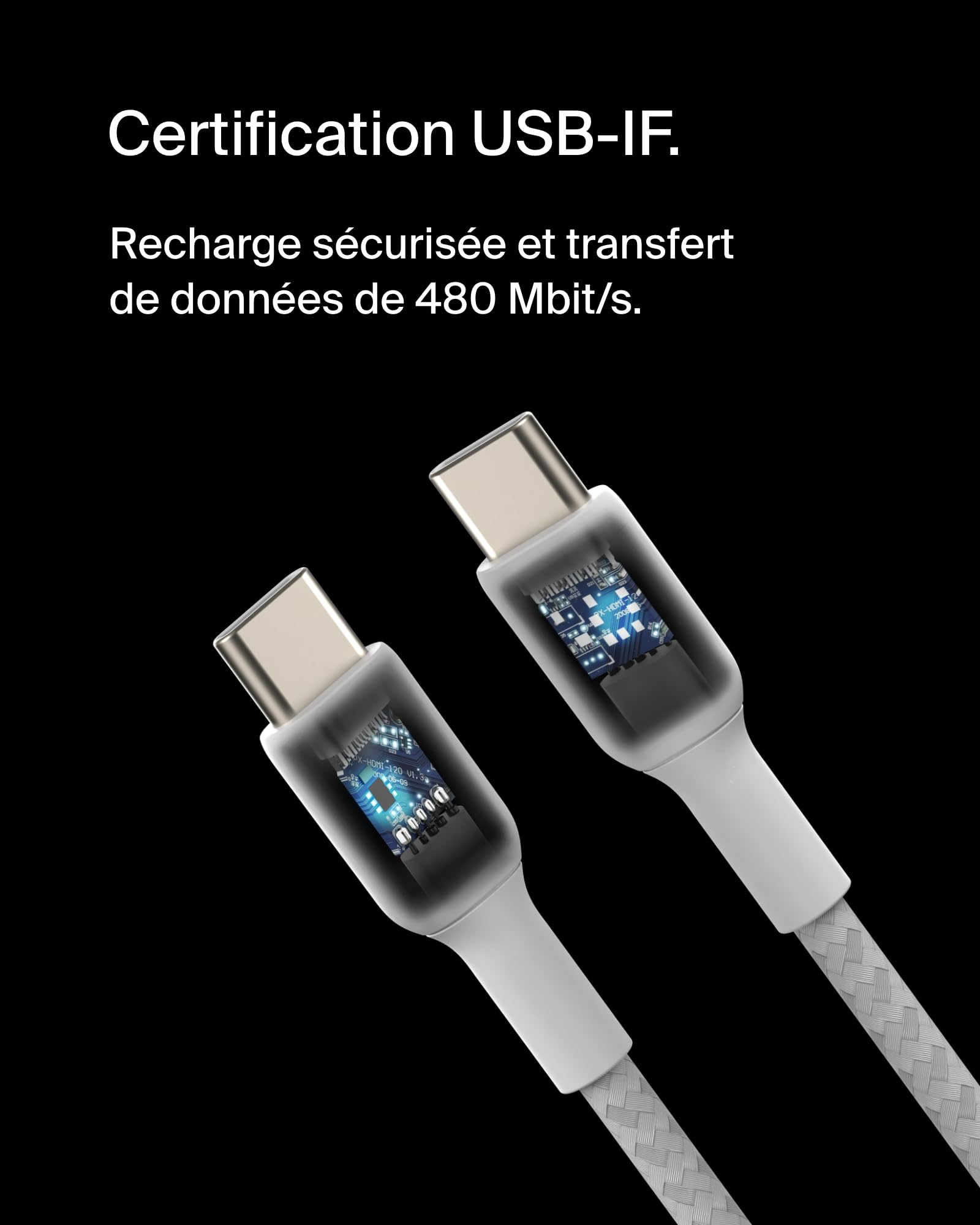 belkin-boostcharge-c-ble-usb-c-vers-usb-c-gaine-tress-e-2-m-blanc image 3