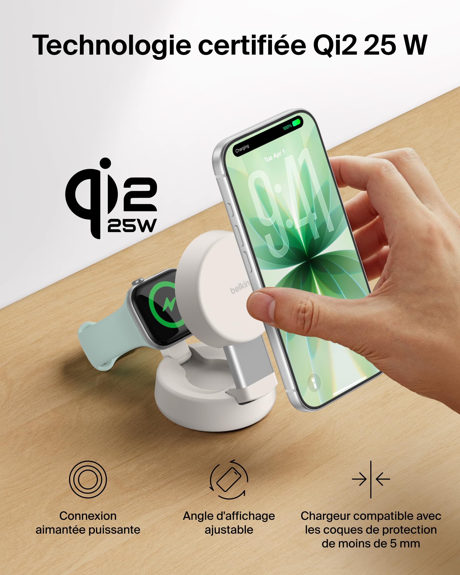 belkin-ultracharge-chargeur-magsafe-2-en-1-25-w-qi2-pliable-pour-iphone-17-et-ap image 5