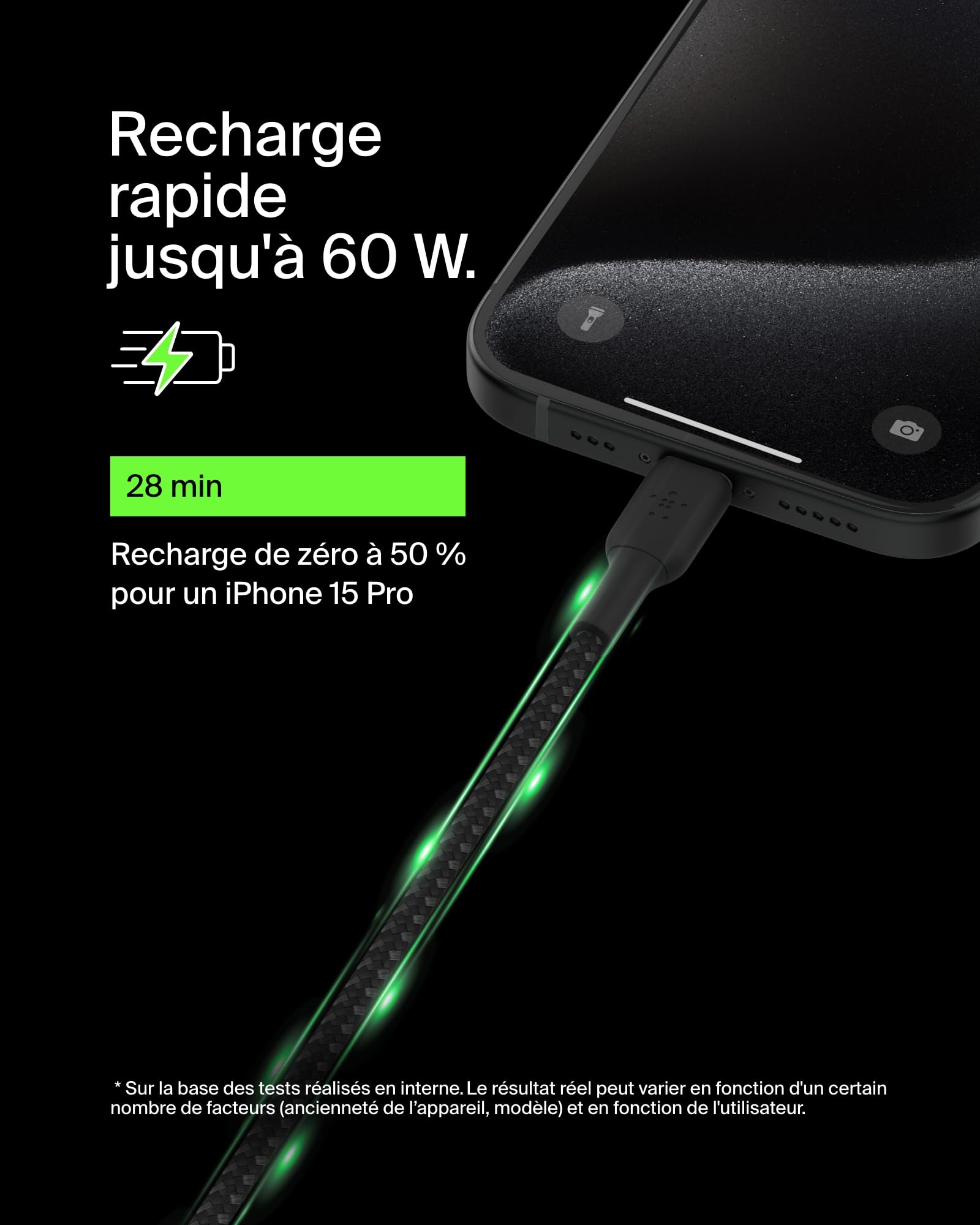belkin-boostcharge-c-ble-usb-c-vers-usb-c-gaine-tress-e-15-cm-charge-rapide-60-w image 2