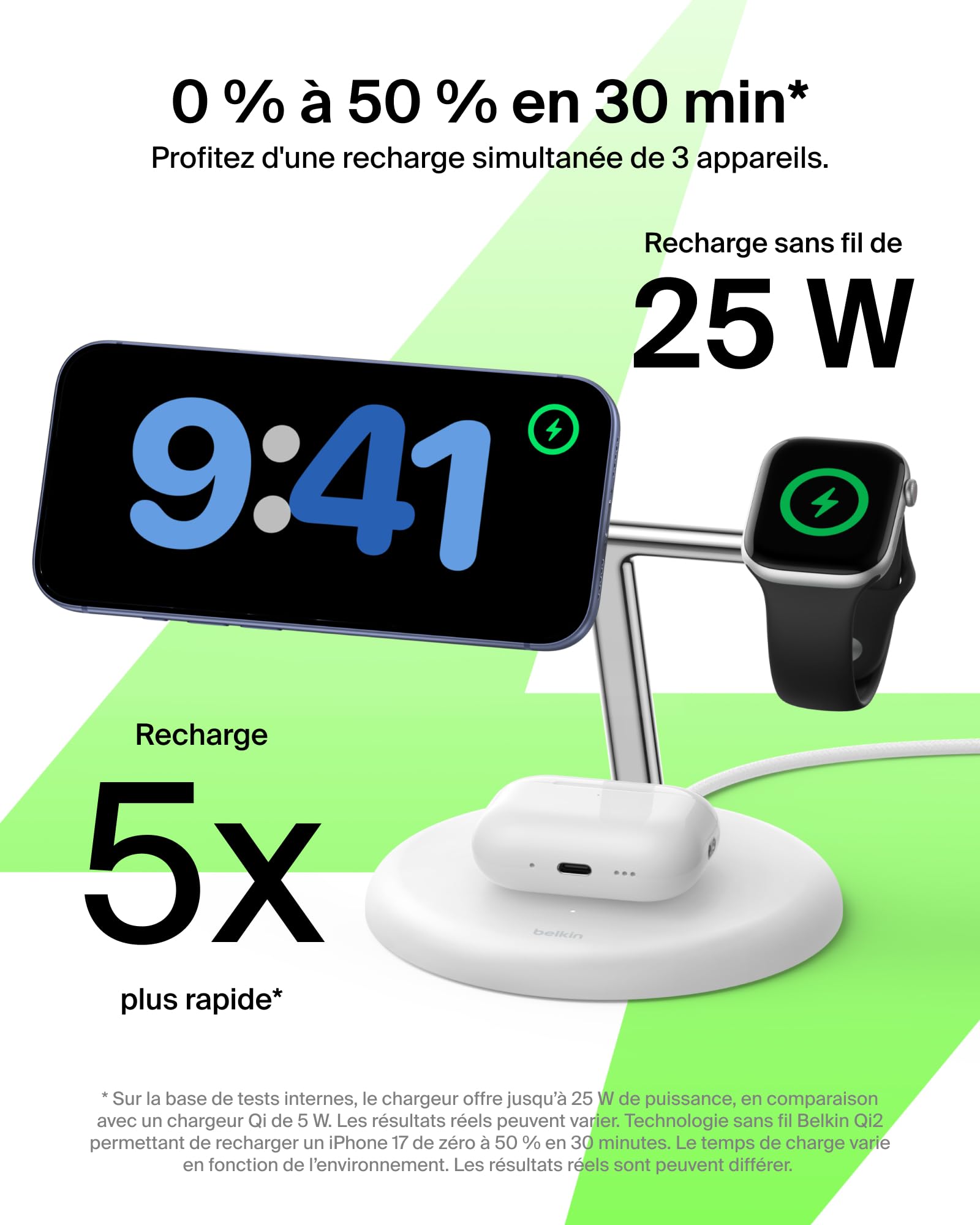 belkin-ultracharge-station-de-recharge-sans-fil-3-en-1-25w-qi2-2-compatible-mags image 2
