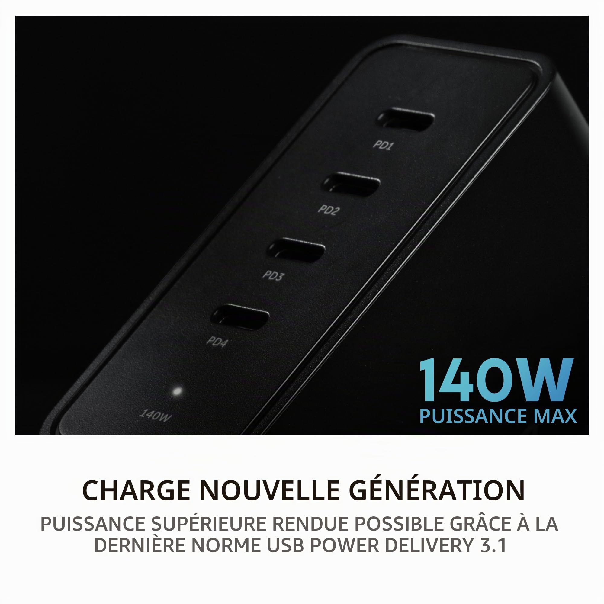 native-union-fast-gan-charger-pd-140w-station-de-charge-4-ports-usb-c-avec-suppo image 2