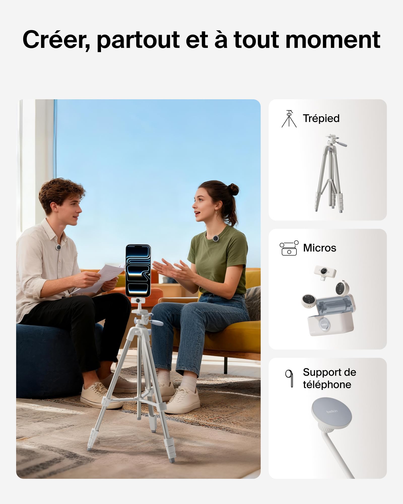 belkin-stage-kit-d-accessoires-pour-cr-ateurs-de-contenus-avec-tr-pied-support-m image 2