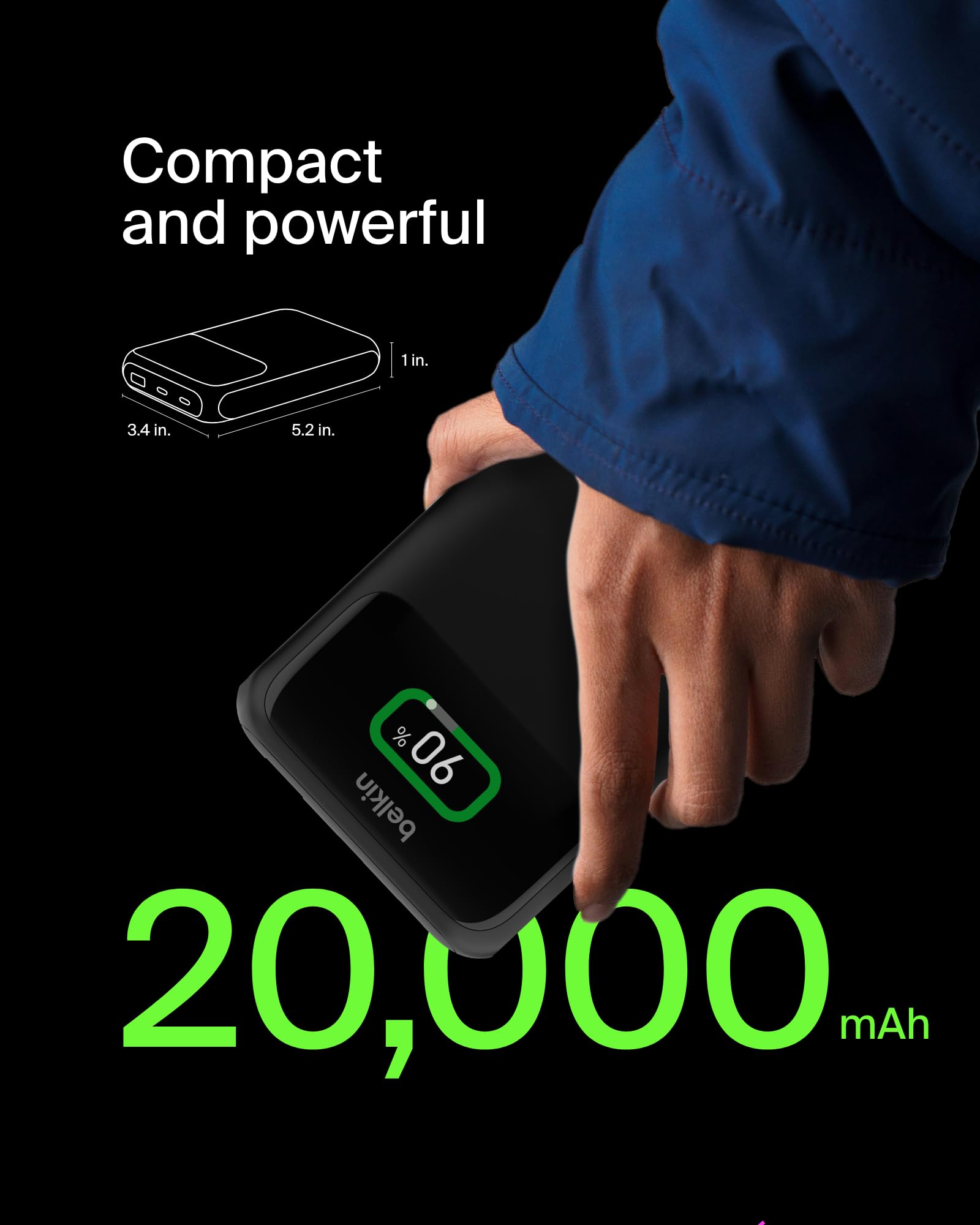 belkin-boostcharge-batterie-externe-20k-65w-avec-3-ports-et-cran image 3