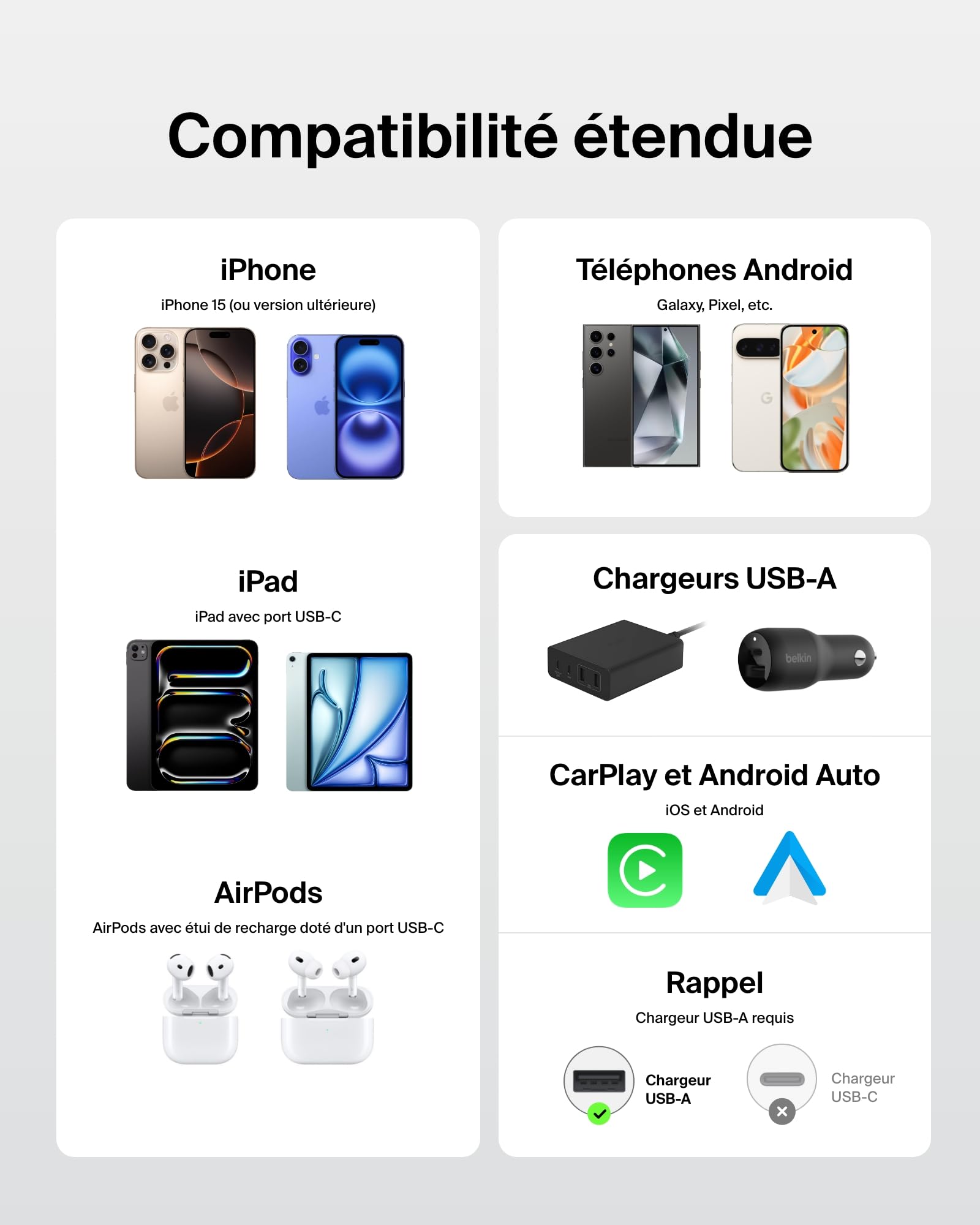 pack-de-2-c-bles-belkin-usb-a-vers-usb-c-tress-s-1-5-m-15-w-doux-au-toucher-blan image 5