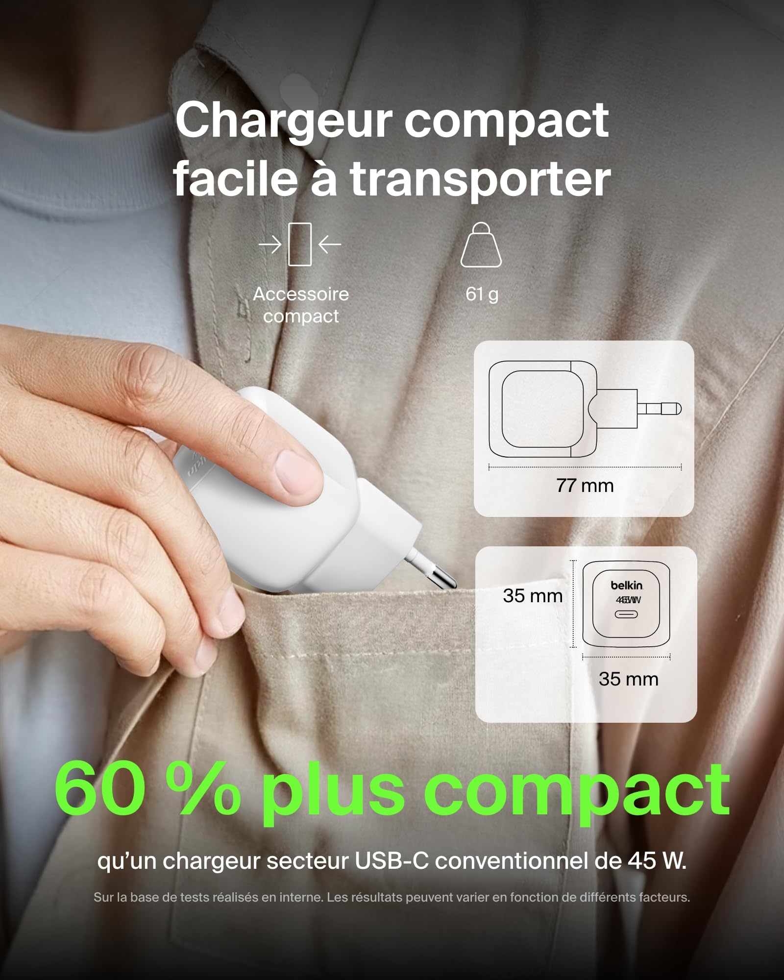 chargeur-belkin-boostcharge-compact-45-w-usb-c-pd-3-1-blanc image 3