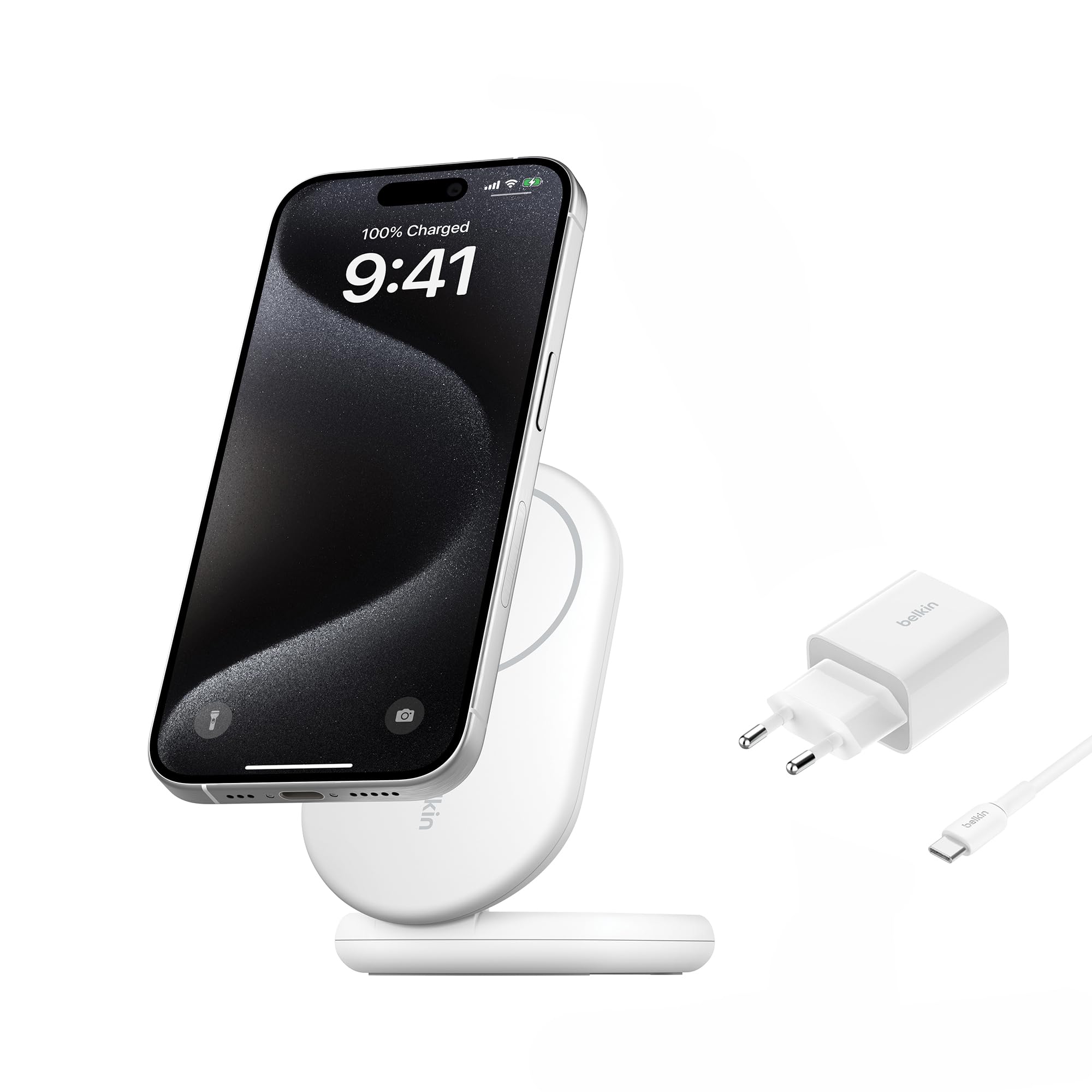 belkin-boostcharge-socle-de-recharge-qi2-pliable-avec-magsafe-15w-blanc image 1