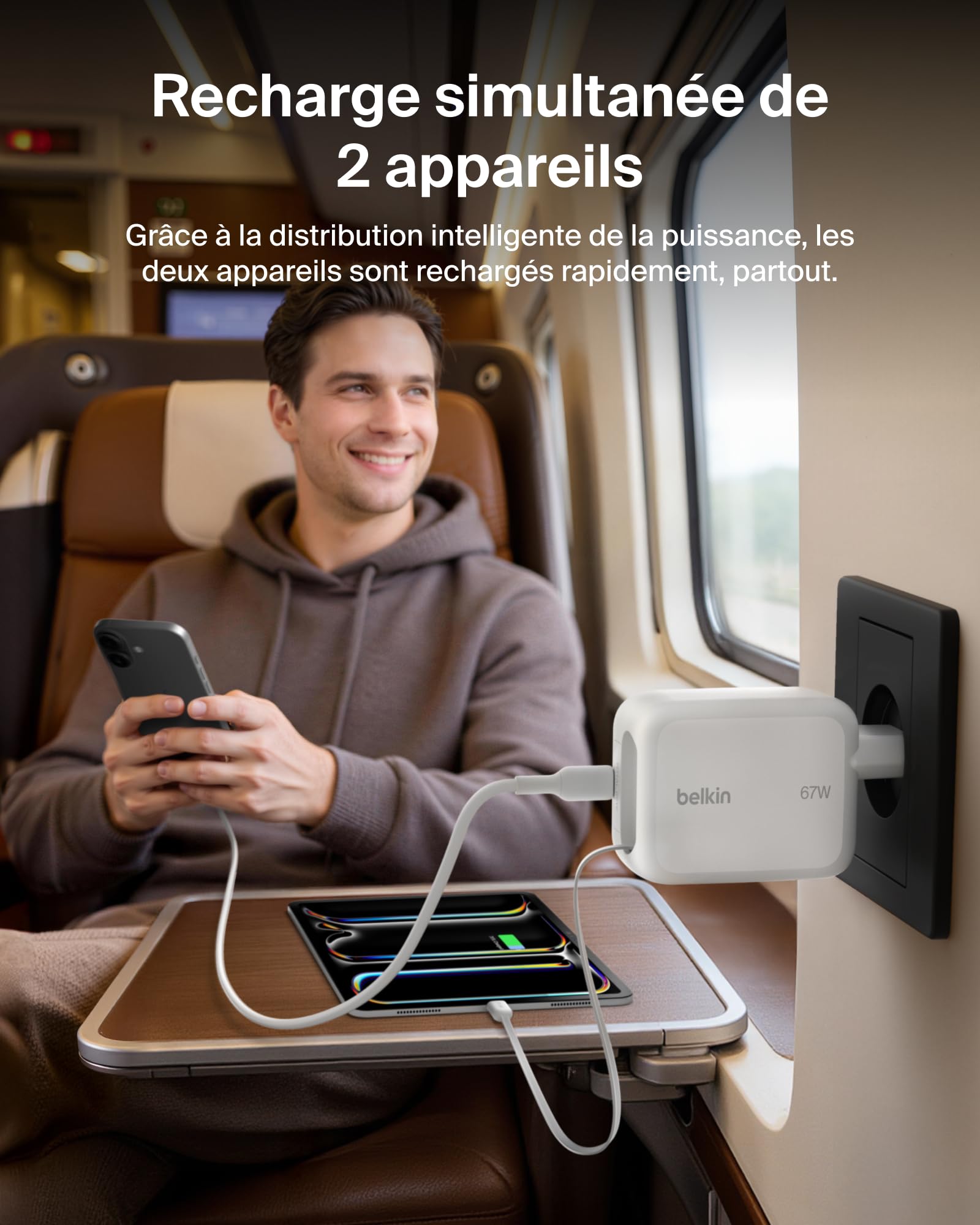 belkin-ultracharge-chargeur-usb-c-45-w-avec-c-ble-r-tractable-80-cm-pour-iphone- image 5