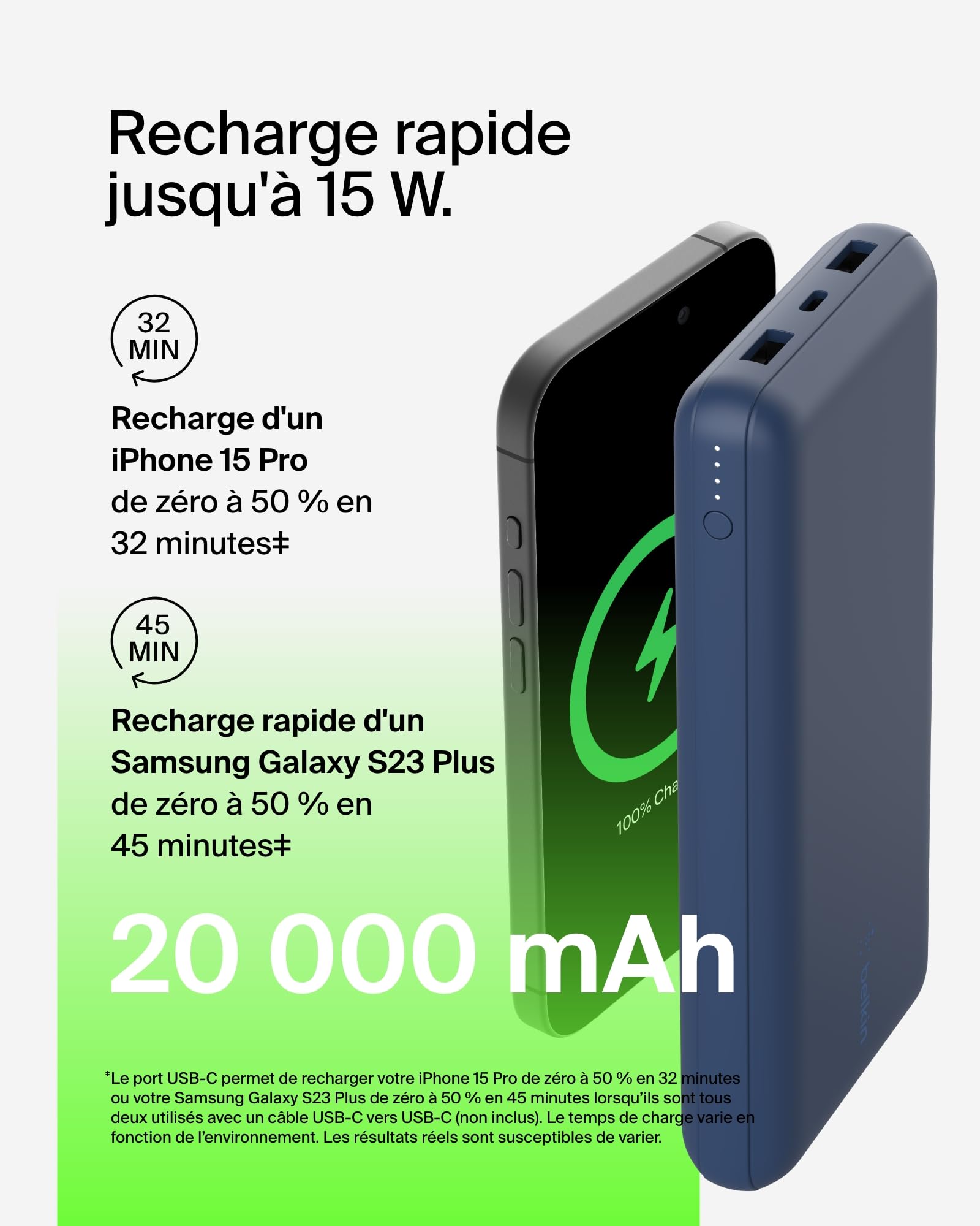 belkin-batterie-externe-usb-c-20000-mah-power-bank-20k-avec-3-ports-charge-rapid image 4