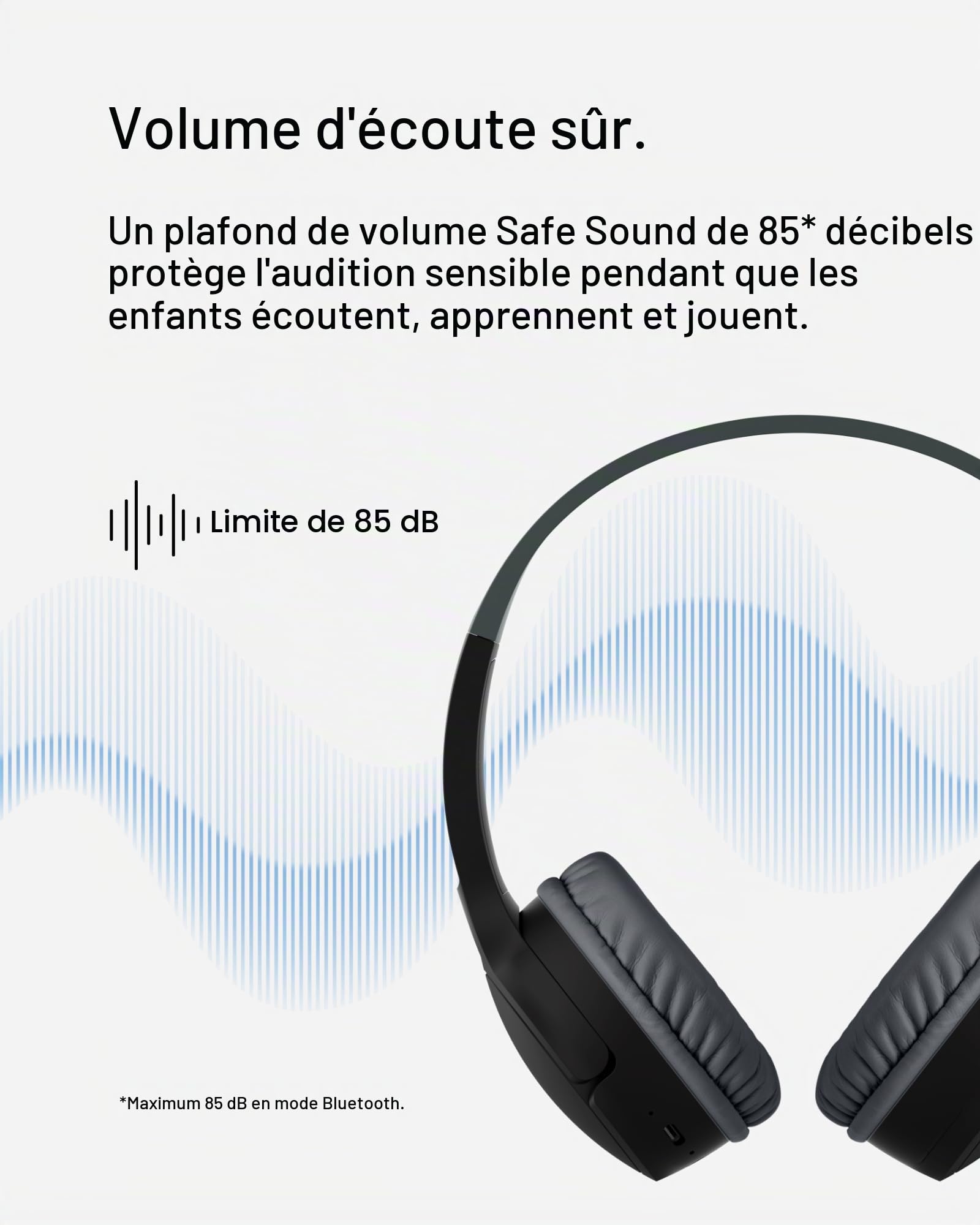 belkin-soundform-mini-casque-audio-sans-fil-pour-enfants-avec-micro-noir image 2