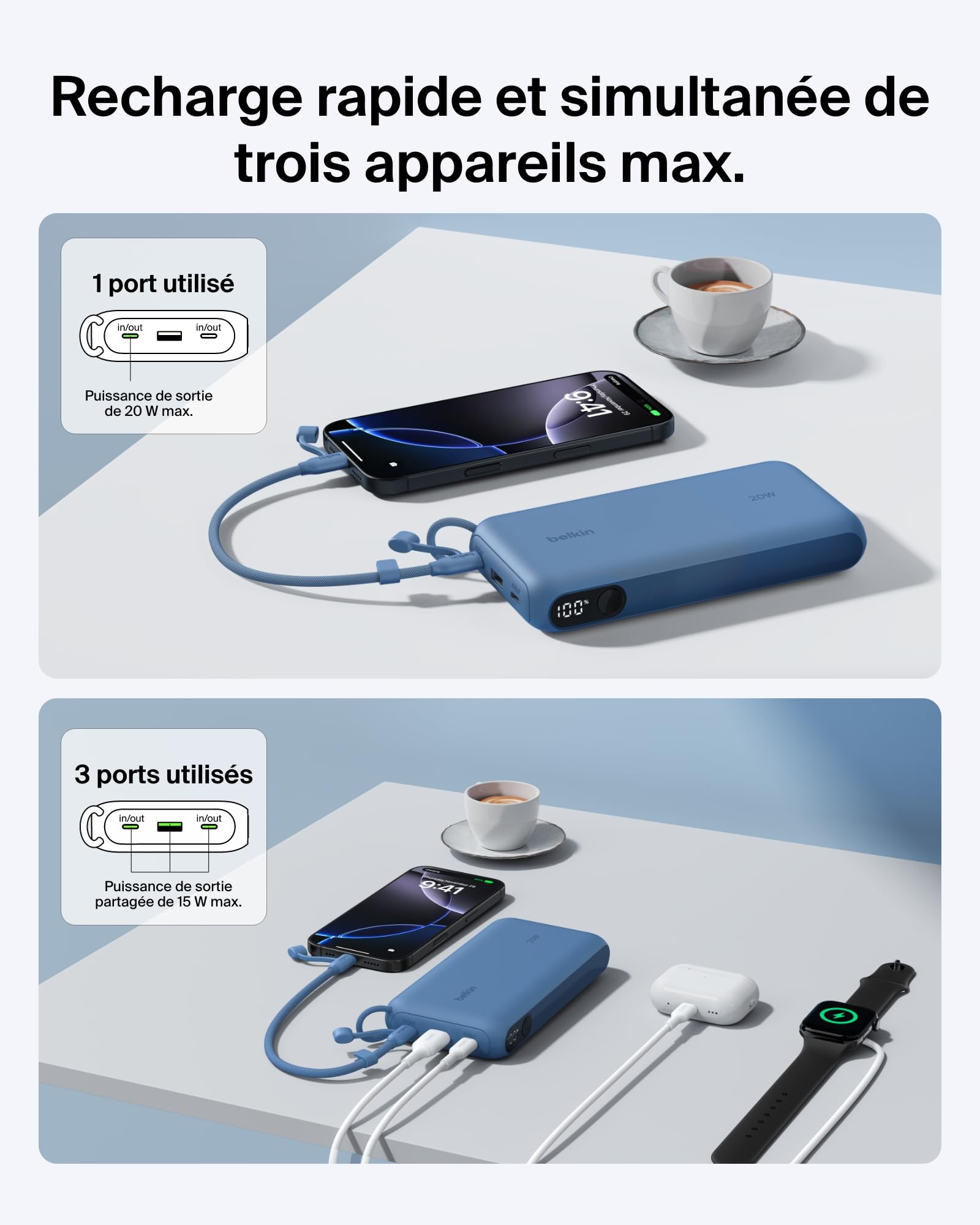 belkin-boostcharge-batterie-externe-20-000-mah-usb-c-power-bank-20-w-avec-cran-n image 2