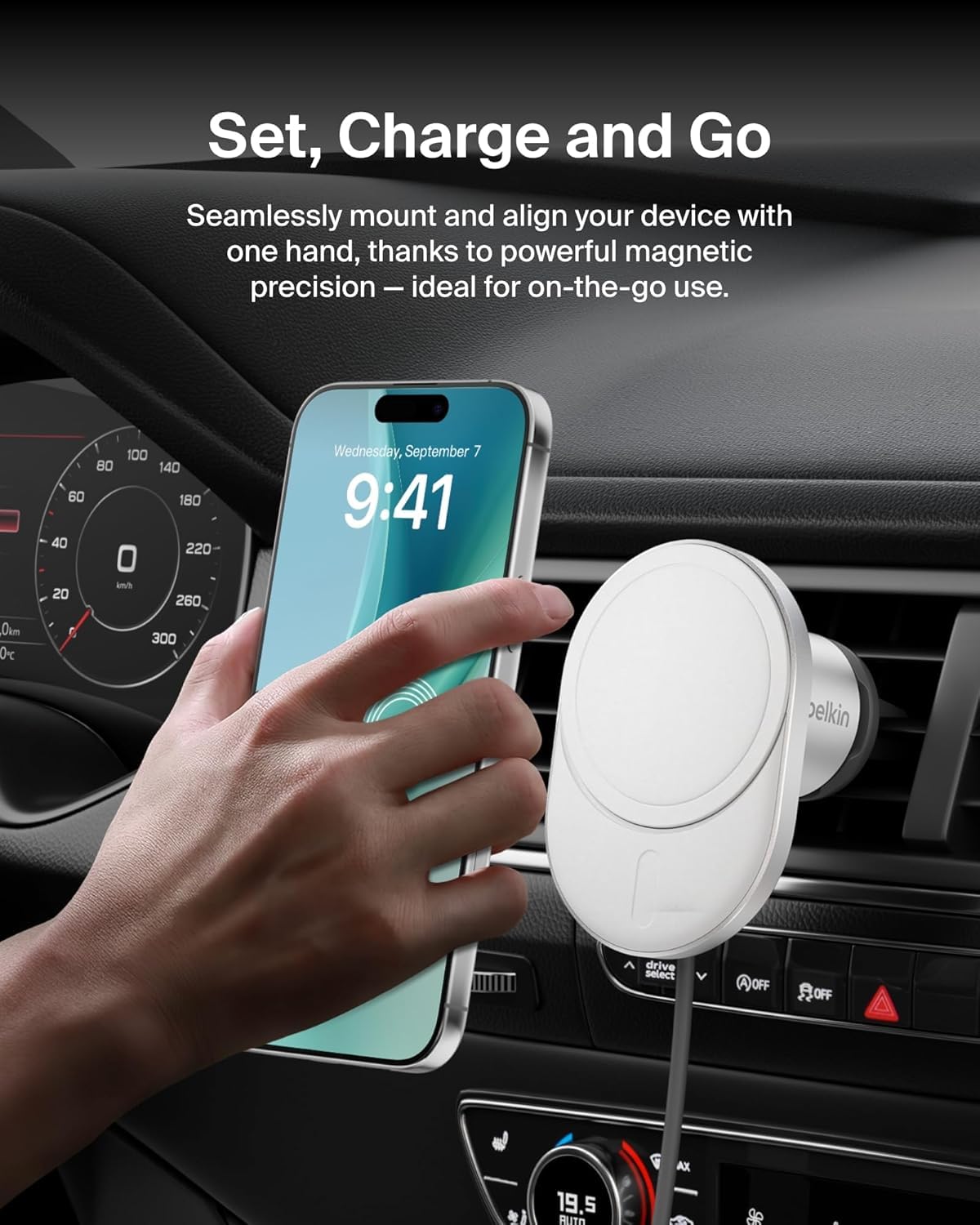 belkin-boostcharge-pro-chargeur-voiture-magn-tique-sans-fil-qi2-15w-compatible-m image 2