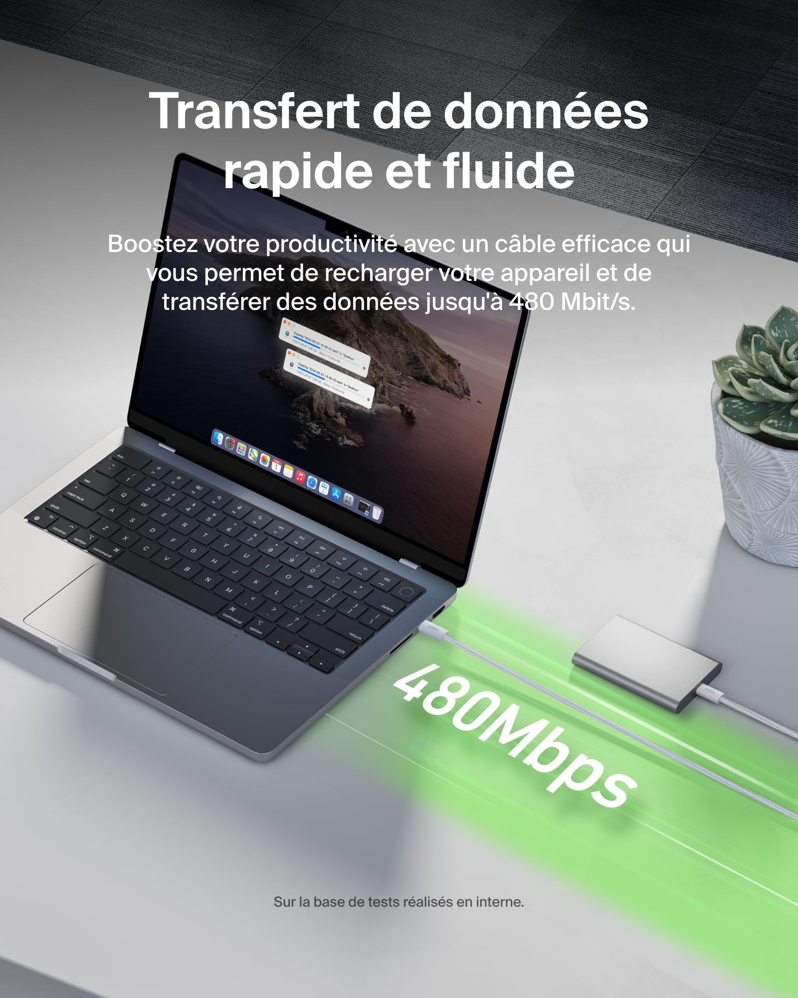 belkin-boostcharge-c-bles-usb-c-vers-usb-c-240w-avec-gaine-tress-e-2x1-5m-blanc image 7