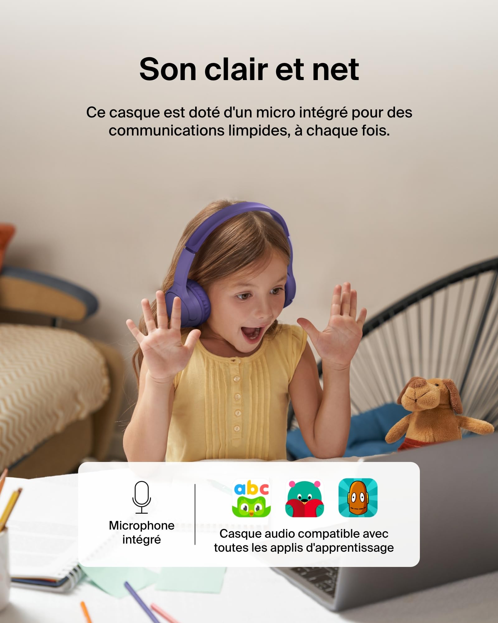 belkin-soundform-mini-casque-audio-sans-fil-pour-enfants-avec-micro-int-gr-viole image 6