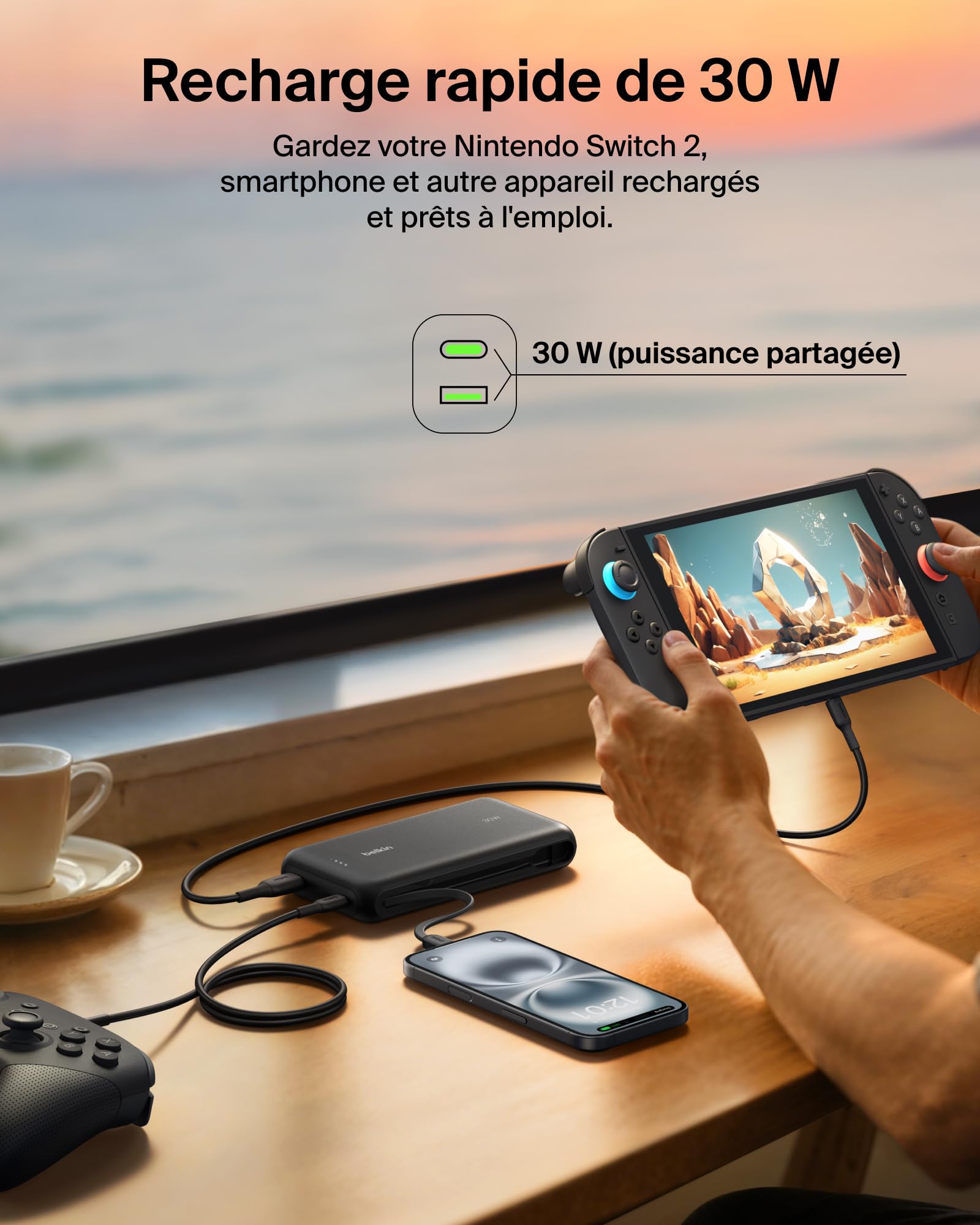 belkin-gaming-batterie-externe-20000mah-30-w-avec-c-ble-usb-c-int-gr-chargeur-po image 3