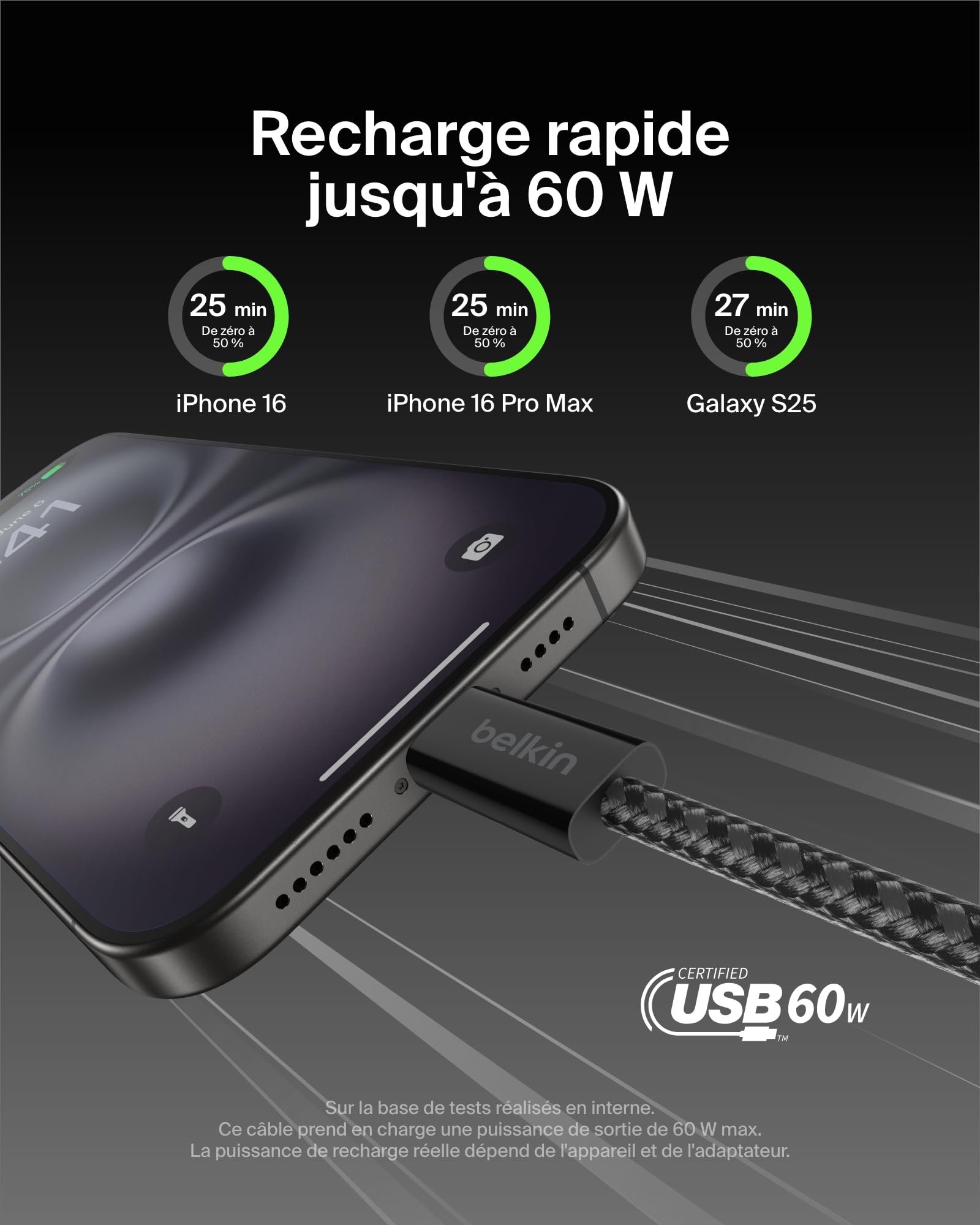 belkin-boostcharge-c-bles-usb-c-vers-usb-c-tress-s-1-5m-60w-pack-de-2-noir-pour- image 2