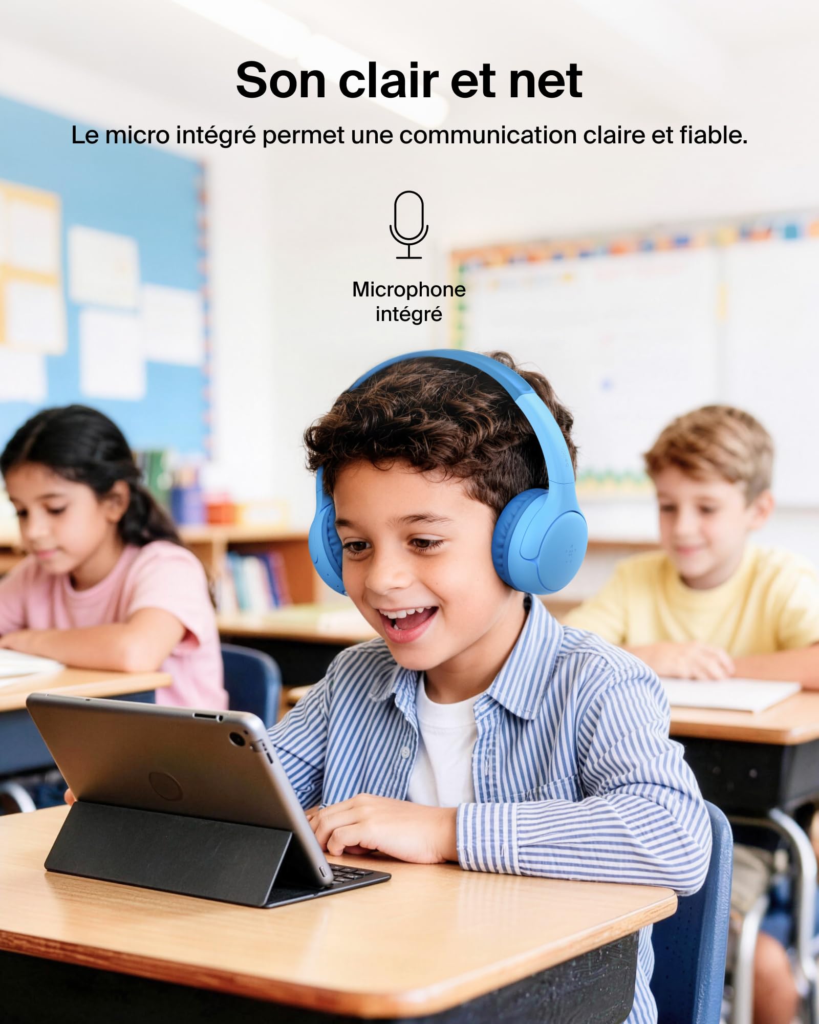 belkin-soundform-mini-2-casque-audio-sans-fil-pour-enfants-bluetooth-55-h-d-auto-3 image 7