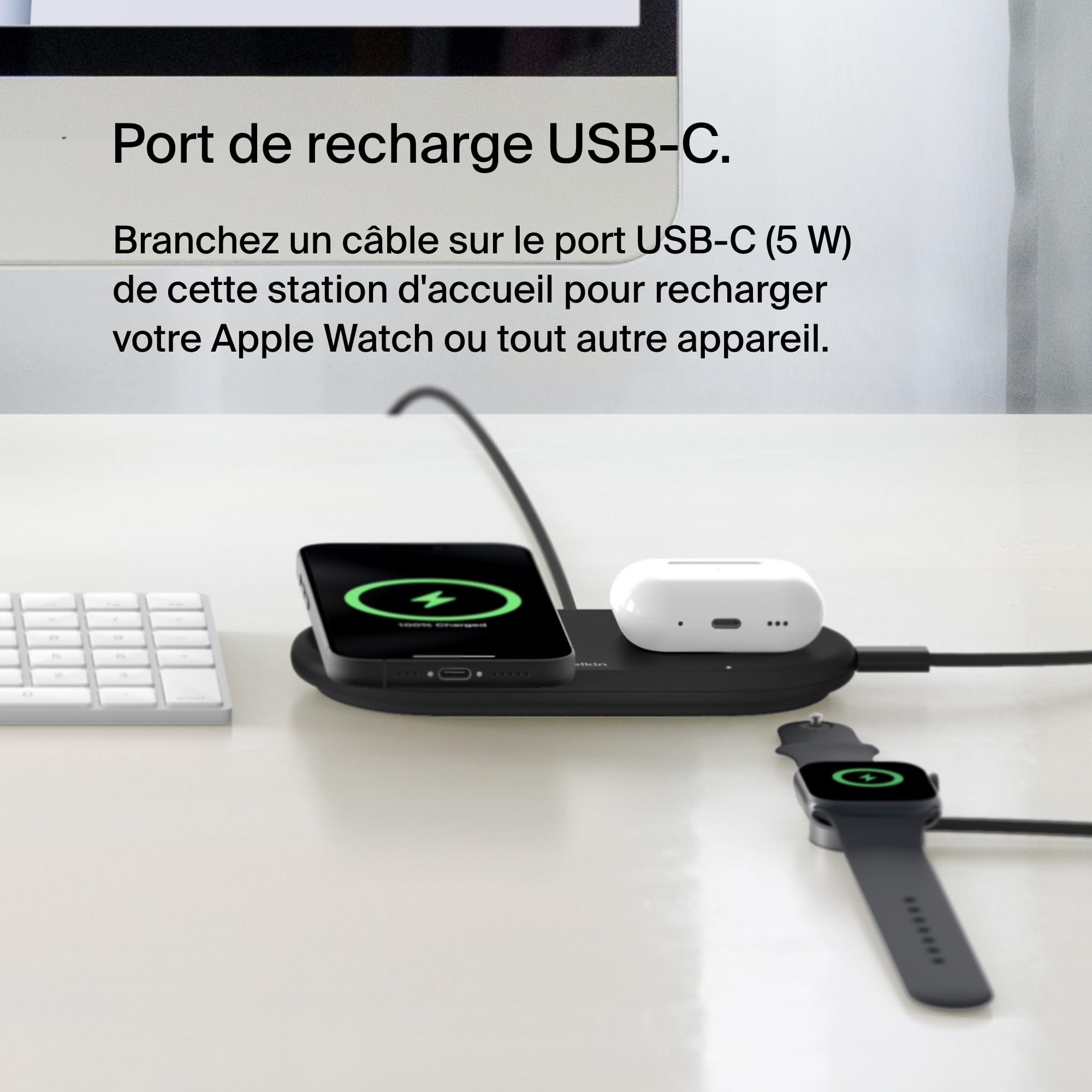 belkin-boostcharge-pro-station-de-recharge-2-en-1-qi2-15-w-avec-magsafe-pour-iph image 3