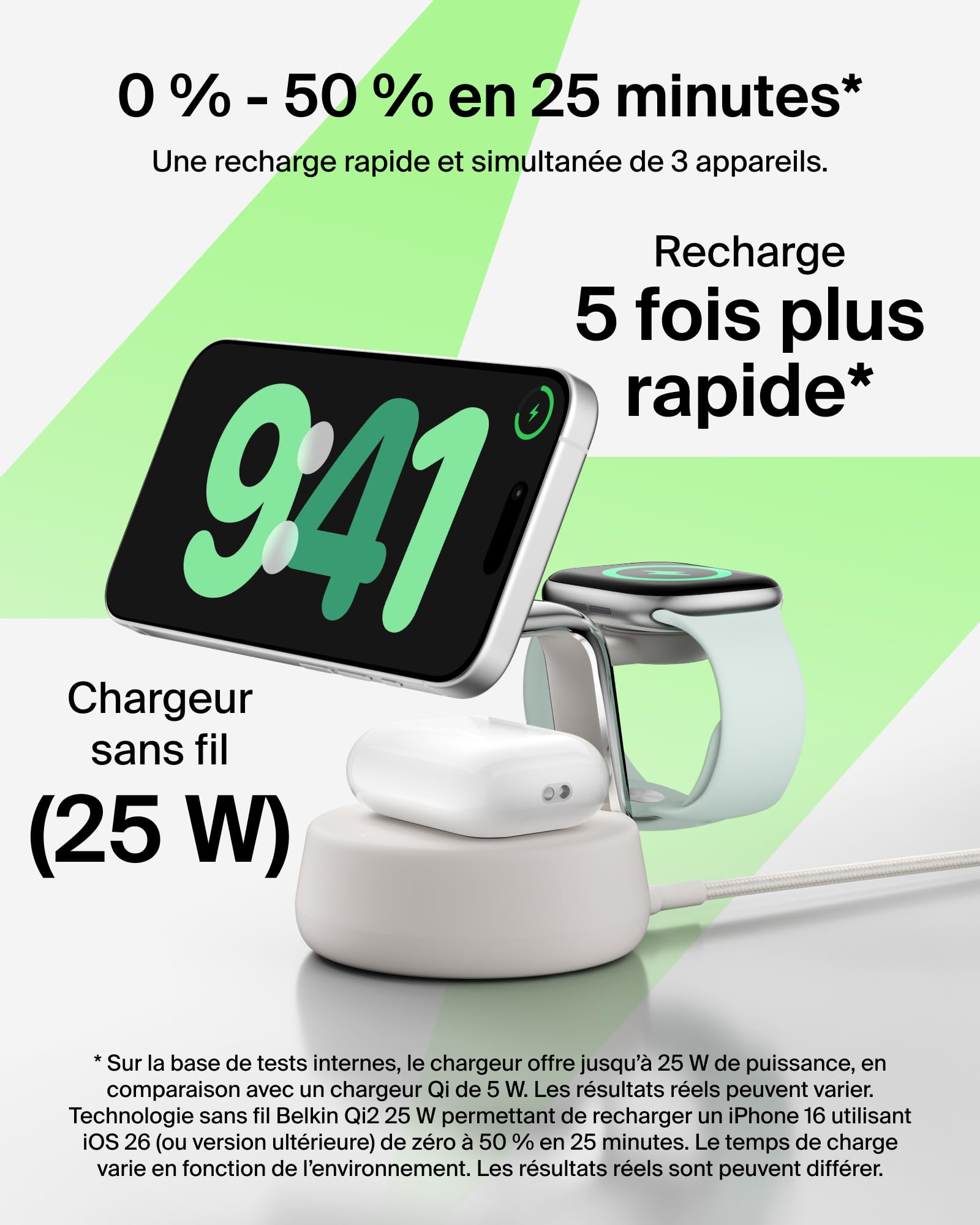 belkin-ultracharge-pro-3-en-1-chargeur-qi2-25w-avec-ventilateur-pour-iphone-appl image 2