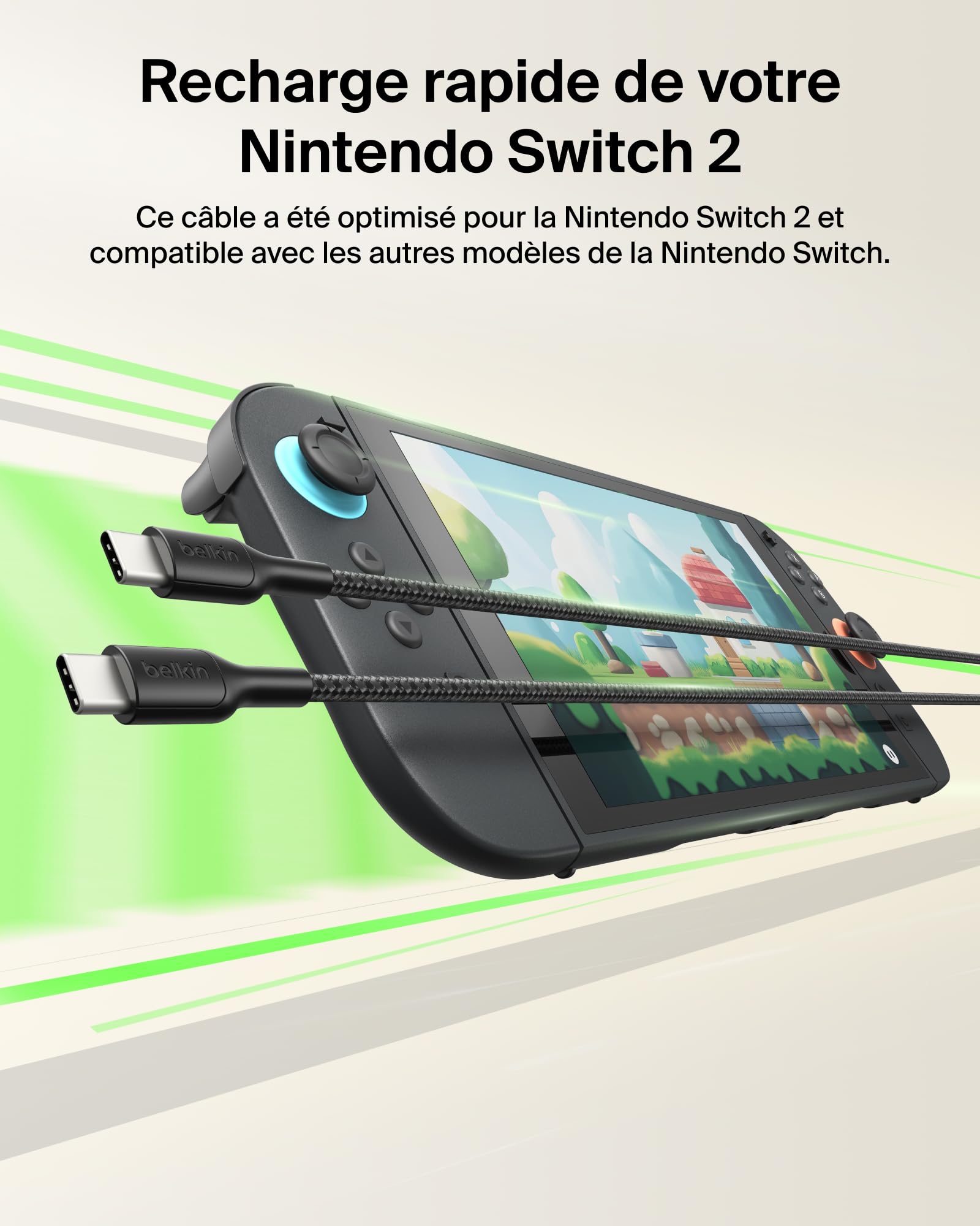 belkin-gaming-c-ble-usb-c-vers-usb-c-60-w-2-m-gaine-tress-e-pour-nintendo-switch image 2