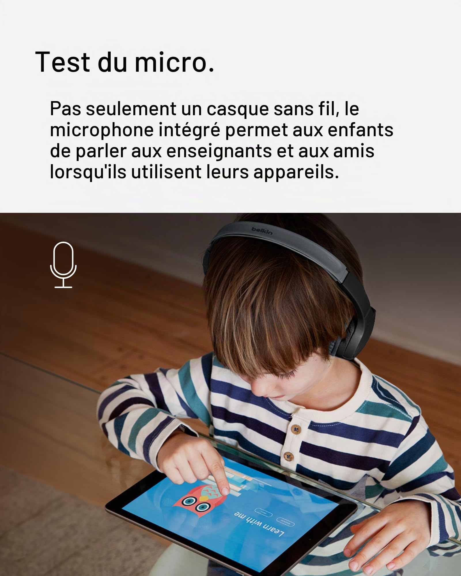 belkin-soundform-mini-casque-audio-sans-fil-pour-enfants-avec-micro-noir image 4