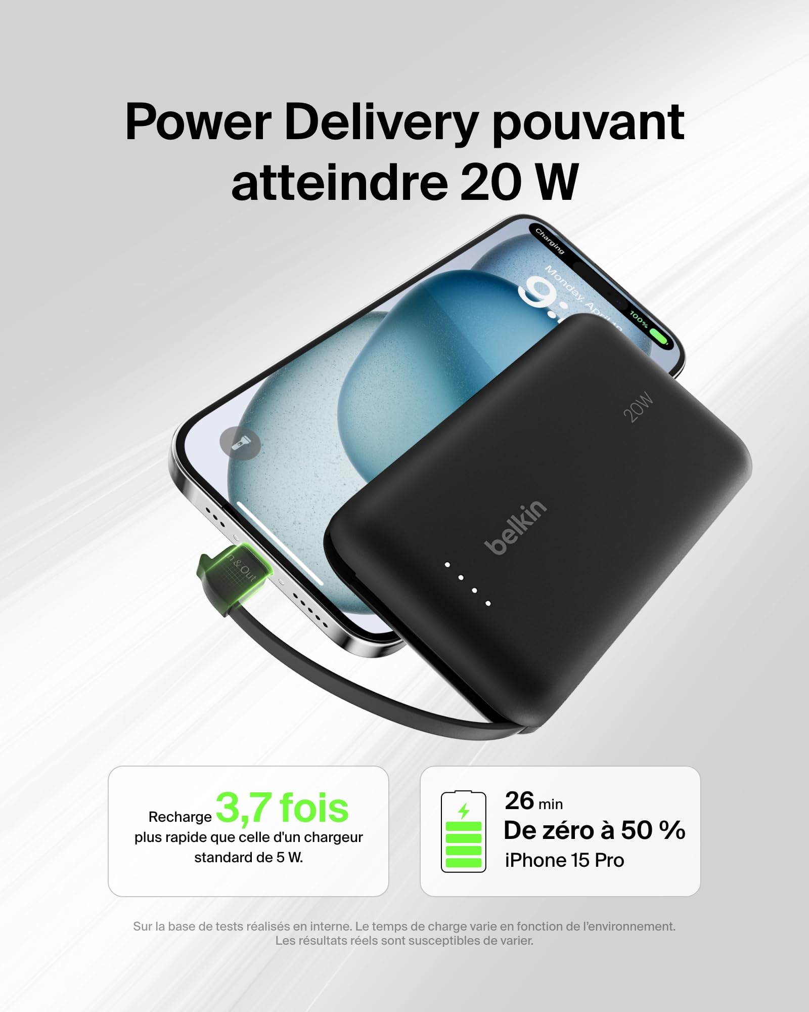 belkin-boostcharge-batterie-externe-10-000-mah-avec-c-ble-usb-c-int-gr-charge-ra image 2