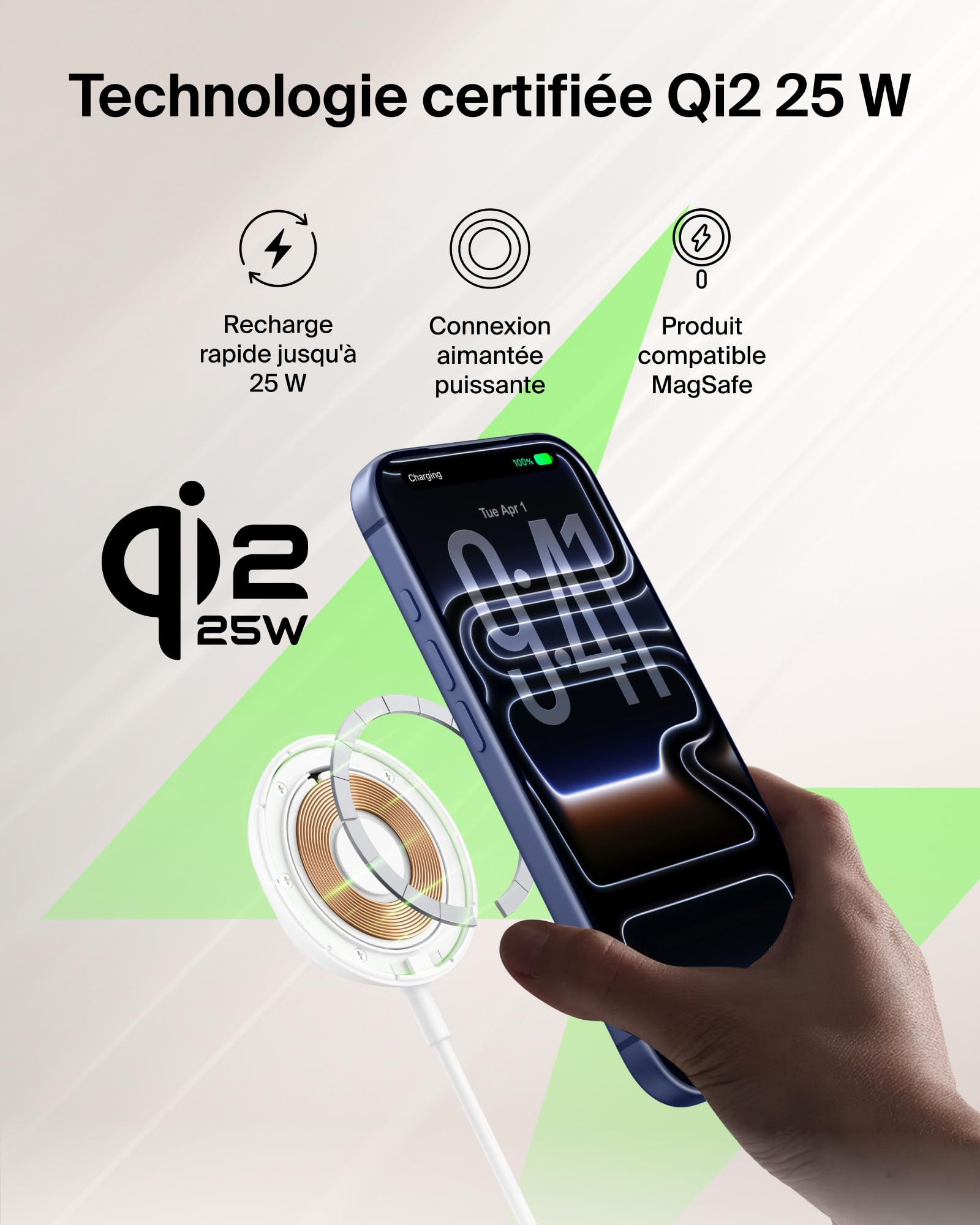 belkin-ultracharge-chargeur-magn-tique-qi2-25-w-sans-fil-avec-support-int-gr-mag image 2