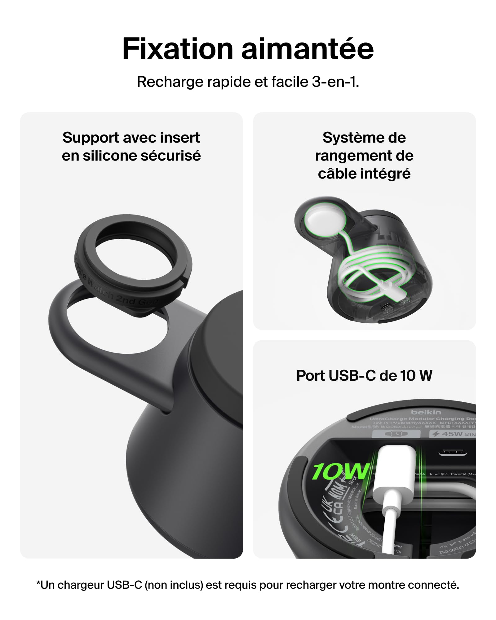 belkin-ultracharge-station-de-charge-3-en-1-avec-usb-c-pour-montre-connect-e-qi2 image 3