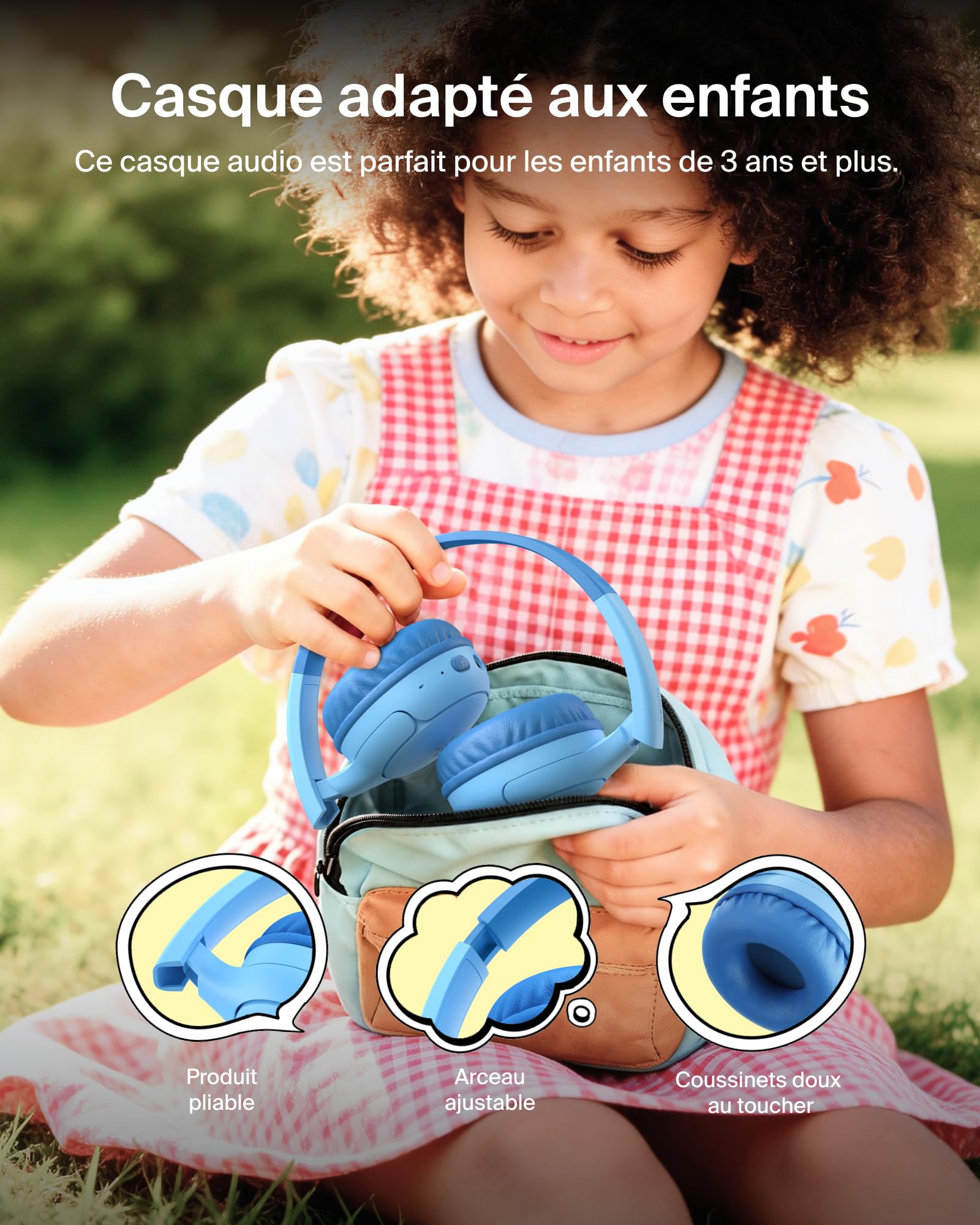 belkin-soundform-mini-2-casque-audio-sans-fil-pour-enfants-bluetooth-55-h-d-auto-3 image 5