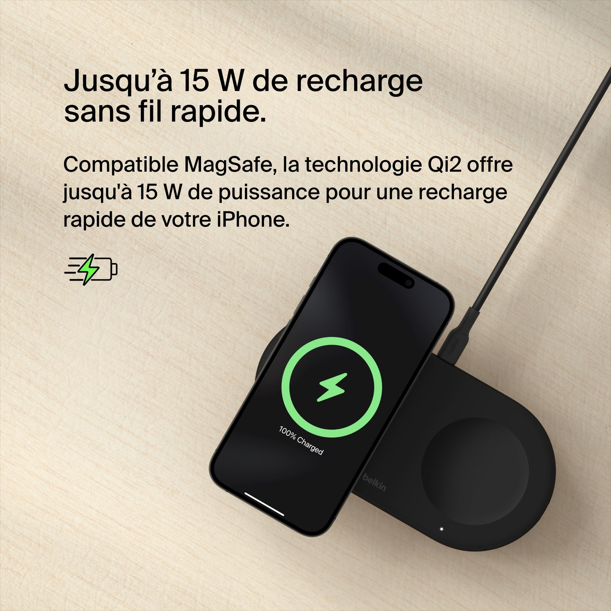 belkin-boostcharge-pro-station-de-recharge-2-en-1-qi2-15-w-avec-magsafe-pour-iph image 4