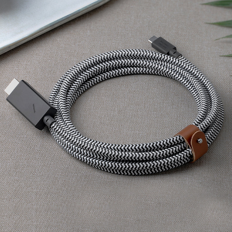 native-union-belt-hdmi-c-ble-hdmi-usb-c-vers-hdmi-4k-3-m-avec-lani-re-en-cuir image 2