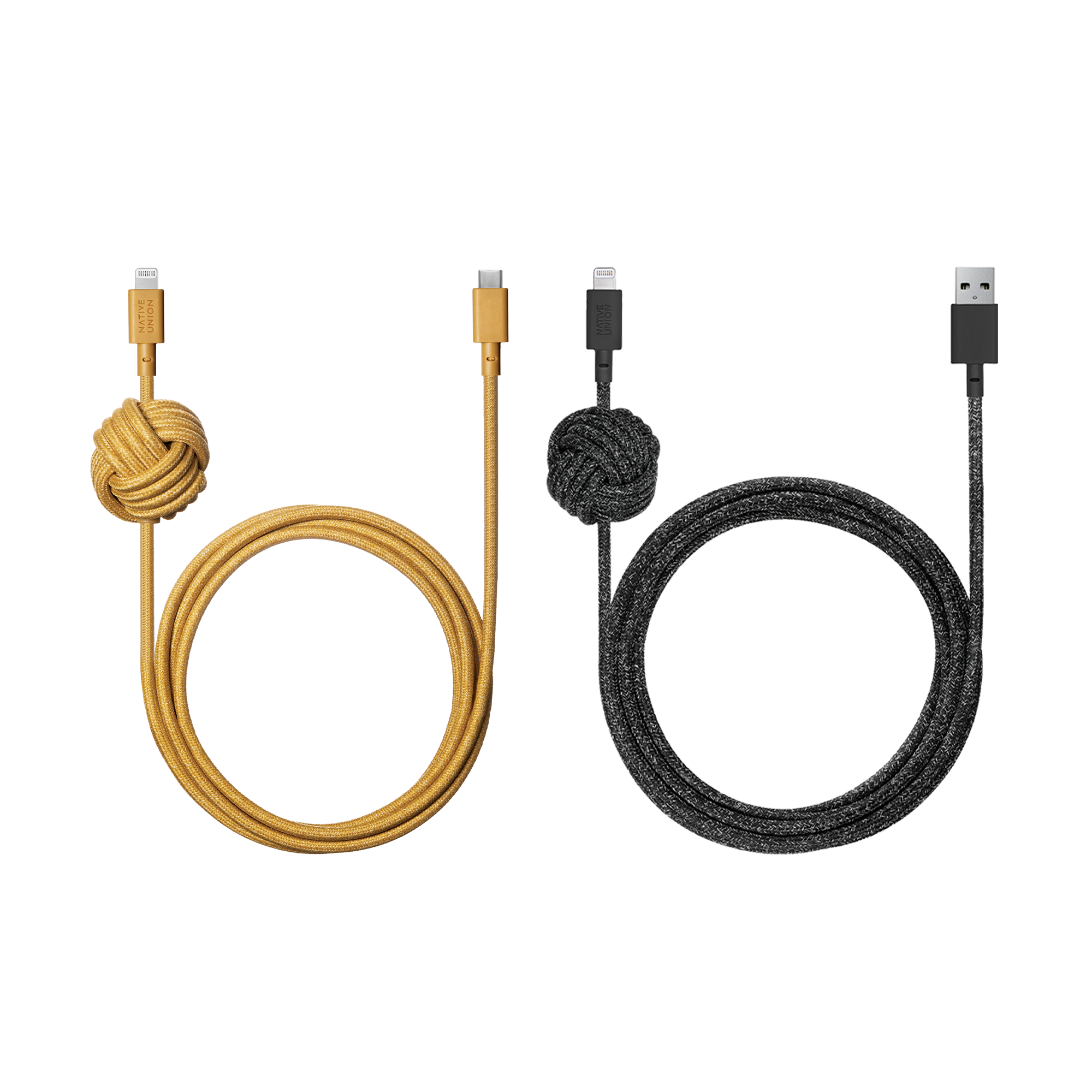 native-union-night-cable-set-lot-de-deux-c-bles-usb-a-vers-lightning-et-usb-c-ve image 1