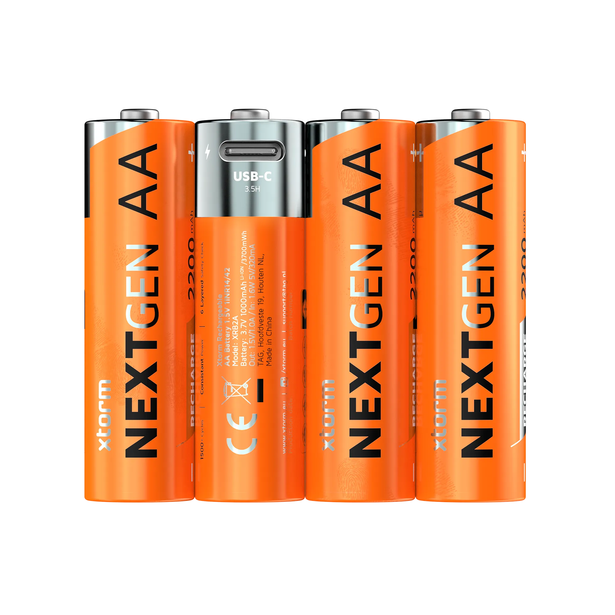 xtorm-piles-rechargeables-aa-usb-c-r-sistantes-l-eau-lot-de-4-avec-c-ble-4-en-1 image 2