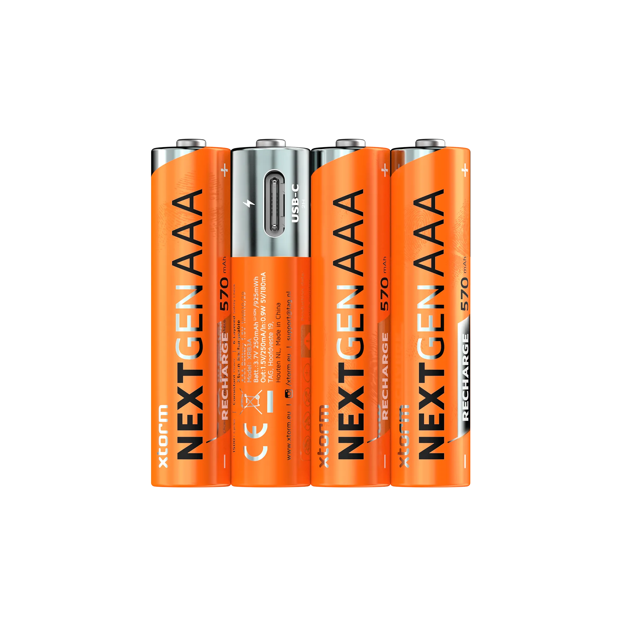 xtorm-piles-rechargeables-aaa-usb-c-lot-de-4-avec-c-ble-4-en-1 image 2
