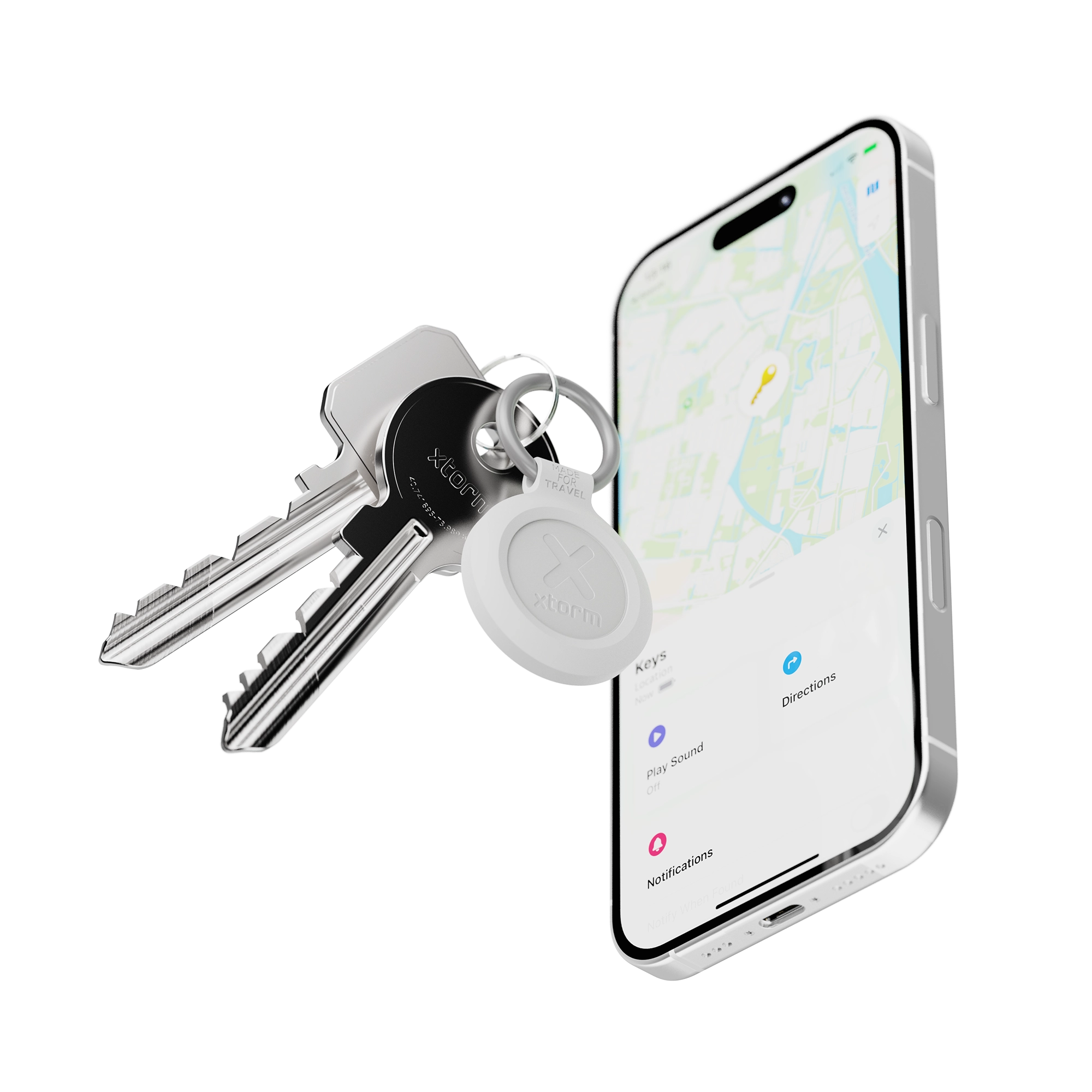 xtorm-traveltag-pour-iphone-ios-r-sistant-l-eau-blanc-cendr image 3